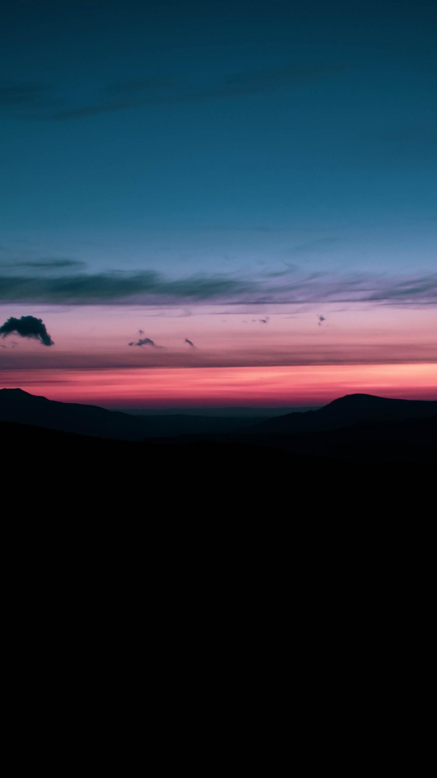 1440x2560 Download Sunset, dark, hills, silhouette, nature wallpaper, 1440x QHD Samsung Galaxy S S Edge, Note, LG G4