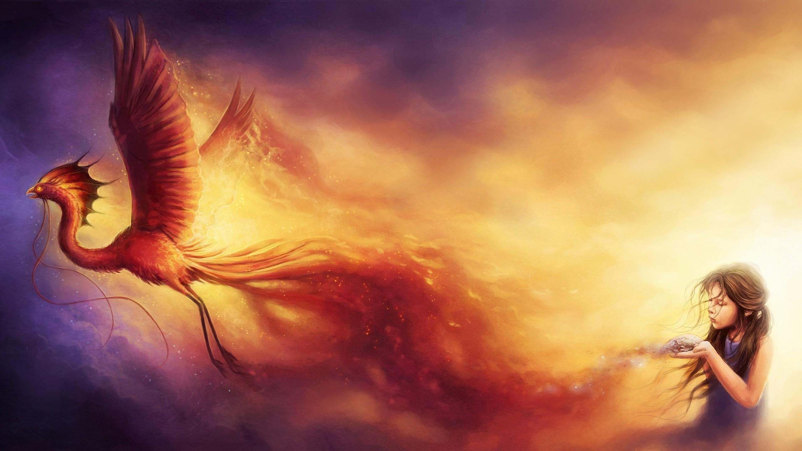 2560x1440 artwork fantasy art children phoenix wallpaper. Mocah HD Wallpaper