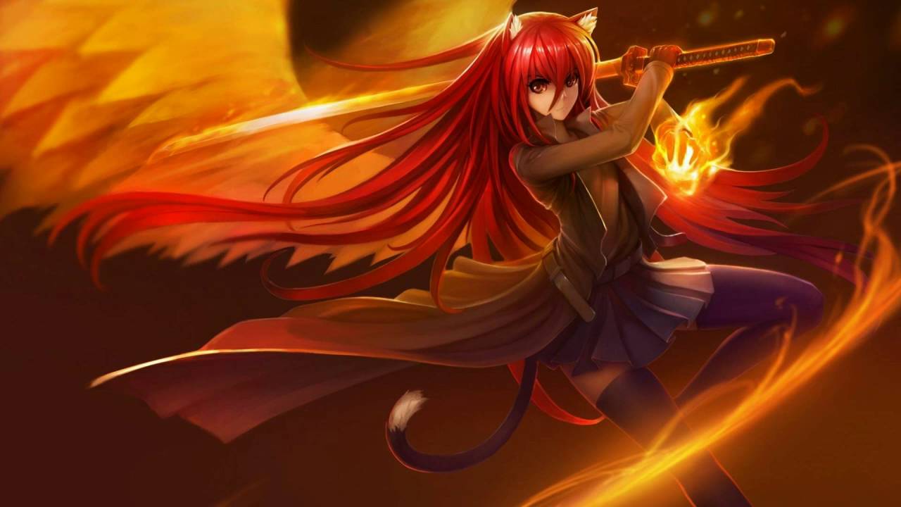 1280x720 Phoenix Anime Girl