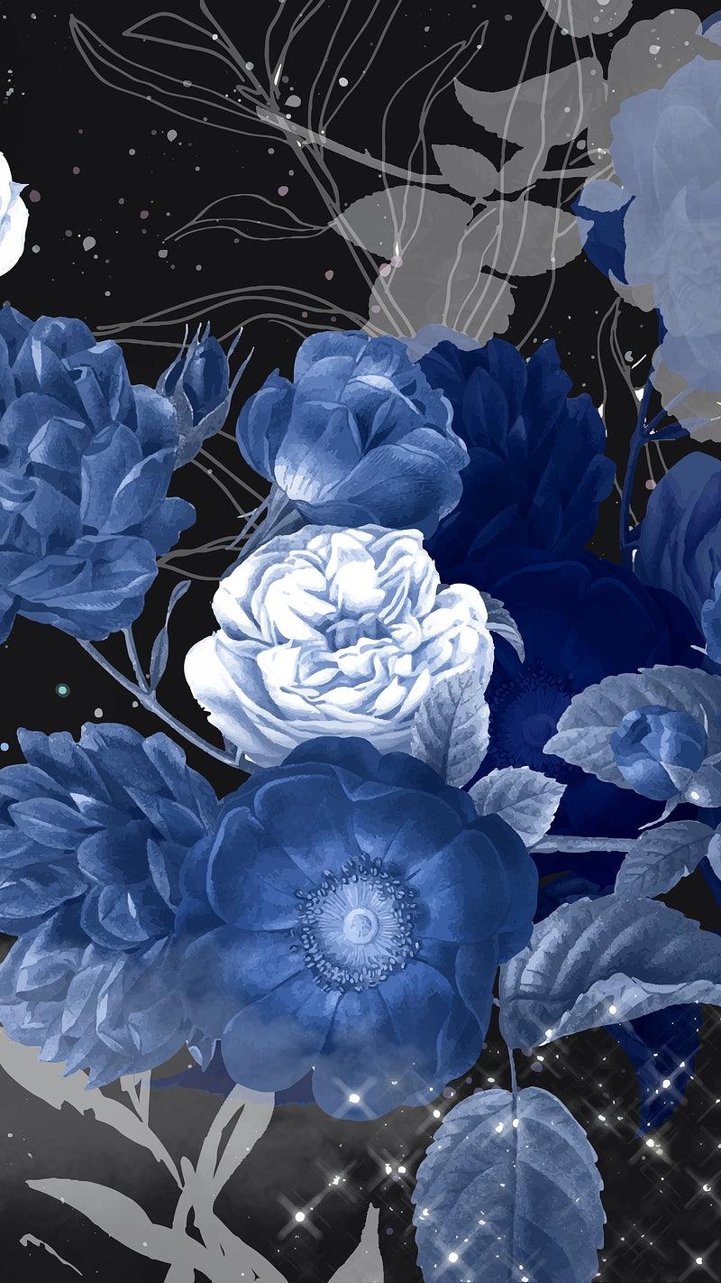 800x1422 Black Floral iPhone Wallpaper Image Wallpaper
