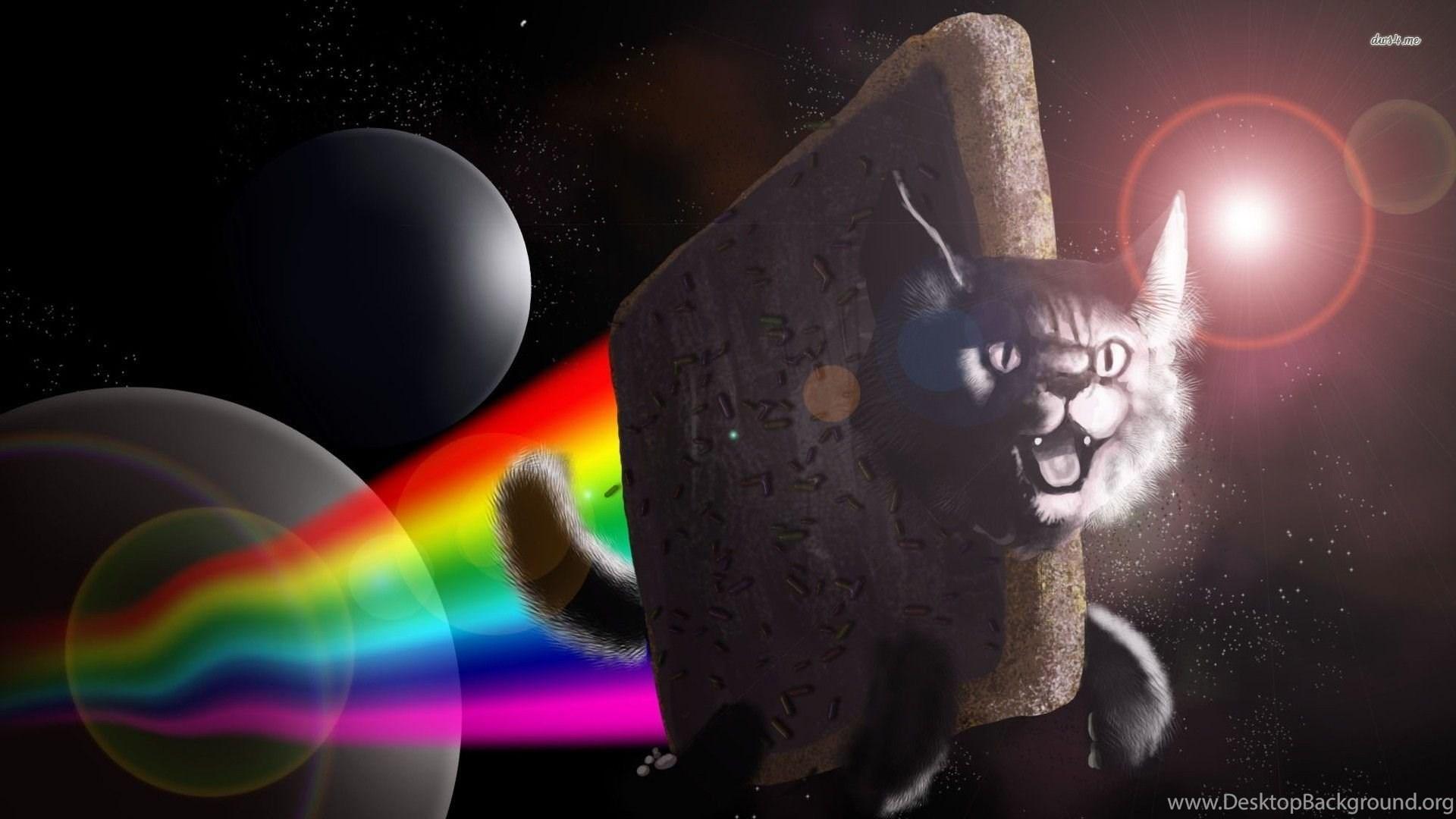 1920x1080 Nyan Cat Flying Away From The Planet Wallpaper Meme Wallpaper. Desktop Background