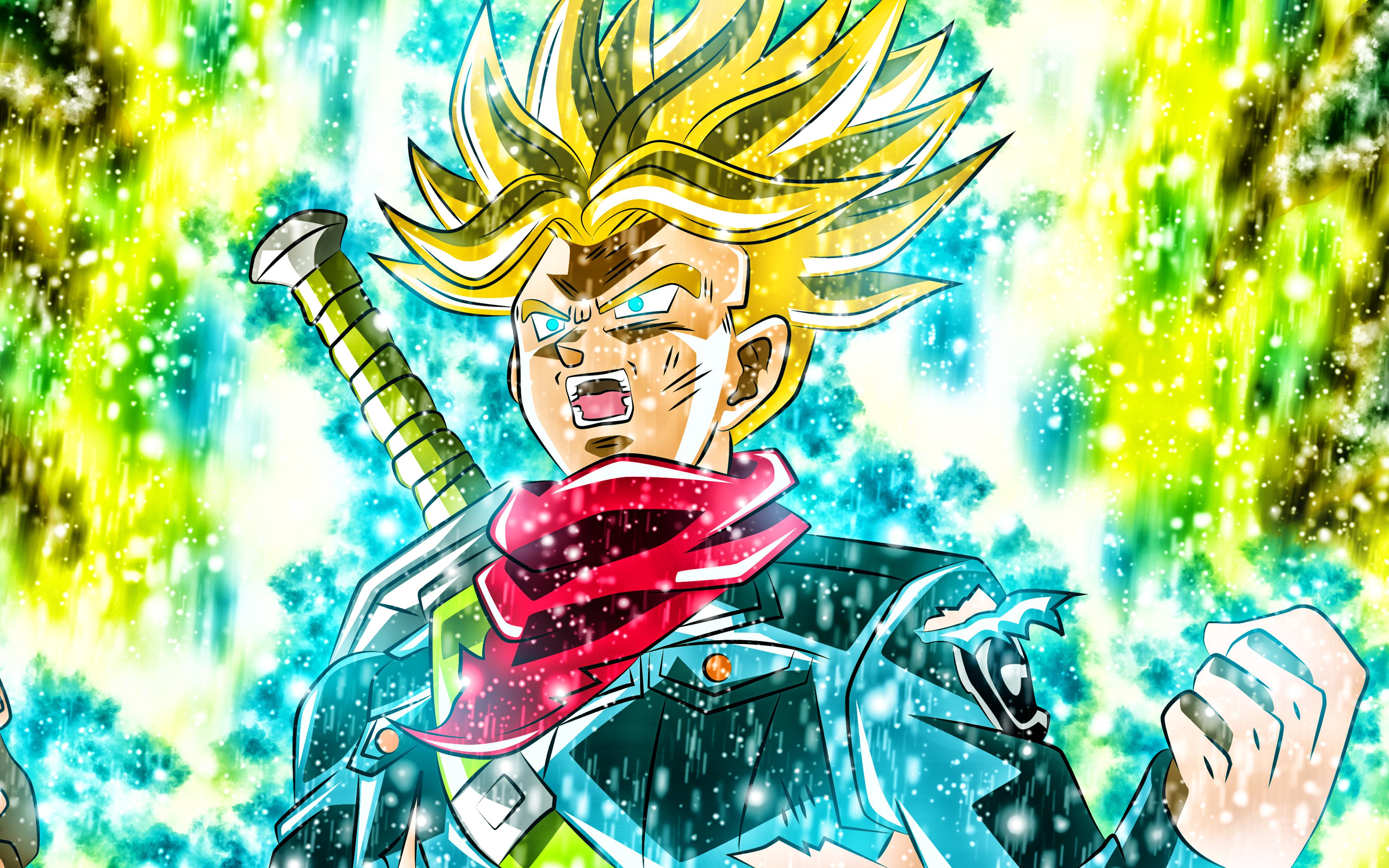 3840x2400 Download wallpaper 4k, Golden Goku, fire, manga, Goku SSJ Dragon Ball Super, DBS, Son Goku for desktop with resolution 3840x2400. High Quality HD picture wallpaper