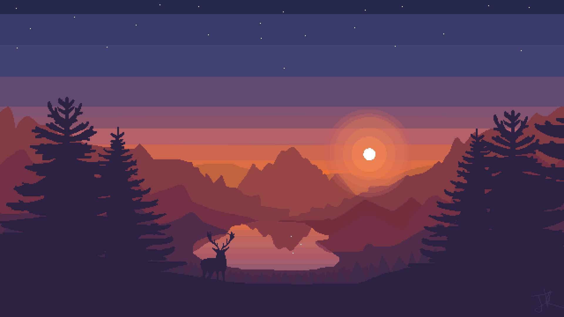 1920x1080 Aesthetic Pixel HD Desktop Wallpaper
