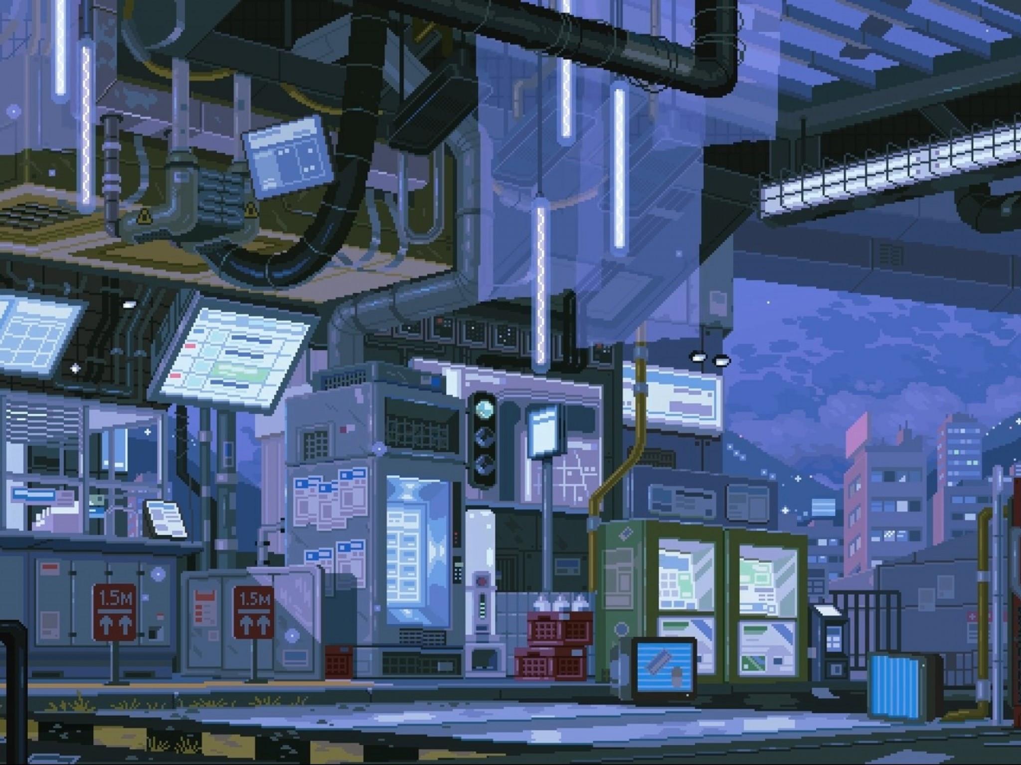 2048x1536 Download 2048x1536 Industrial T Own, Pixel Art, Street Wallpaper for Ainol Novo 9 Spark