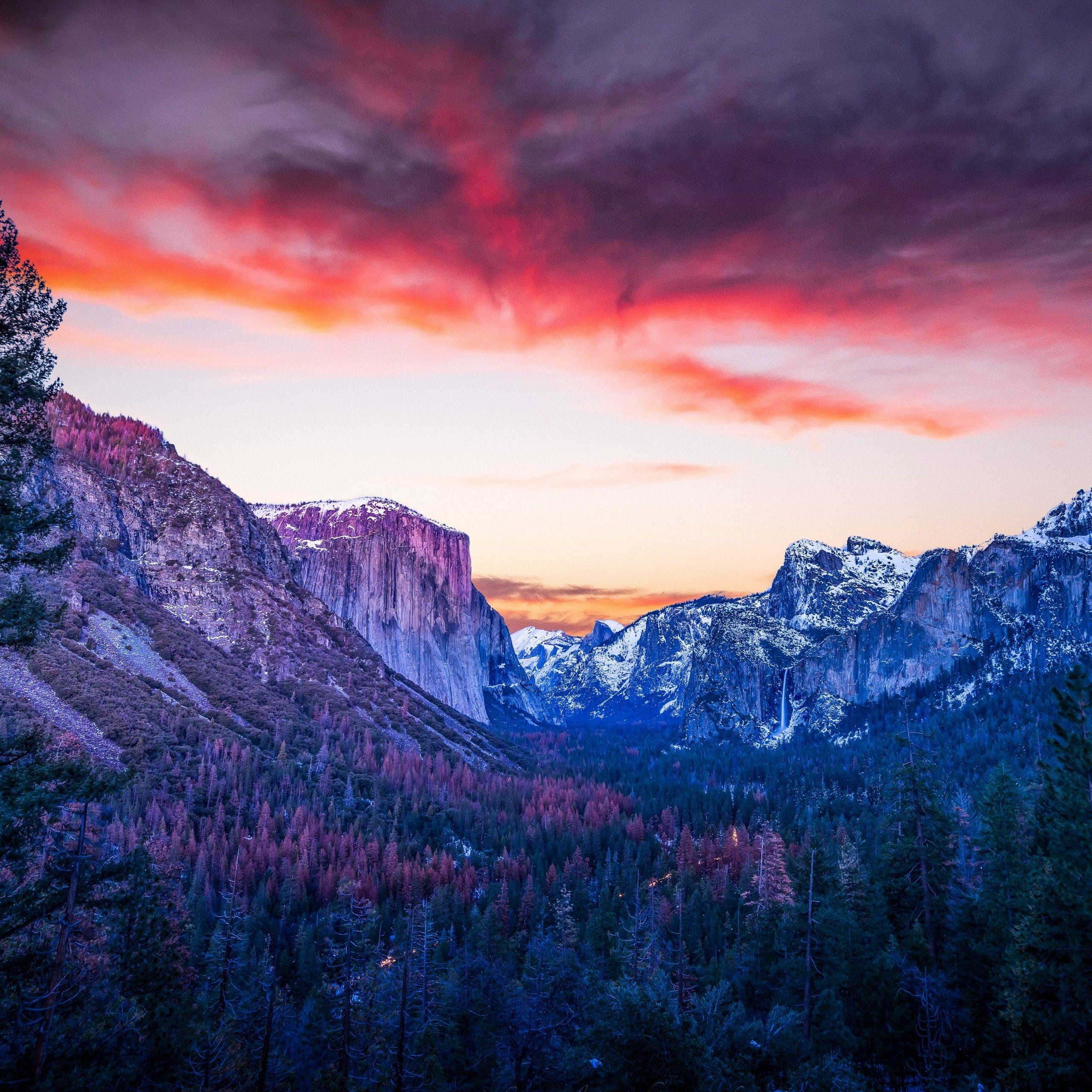 2560x2560 Sunrise At Yosemite Valley Wallpaper