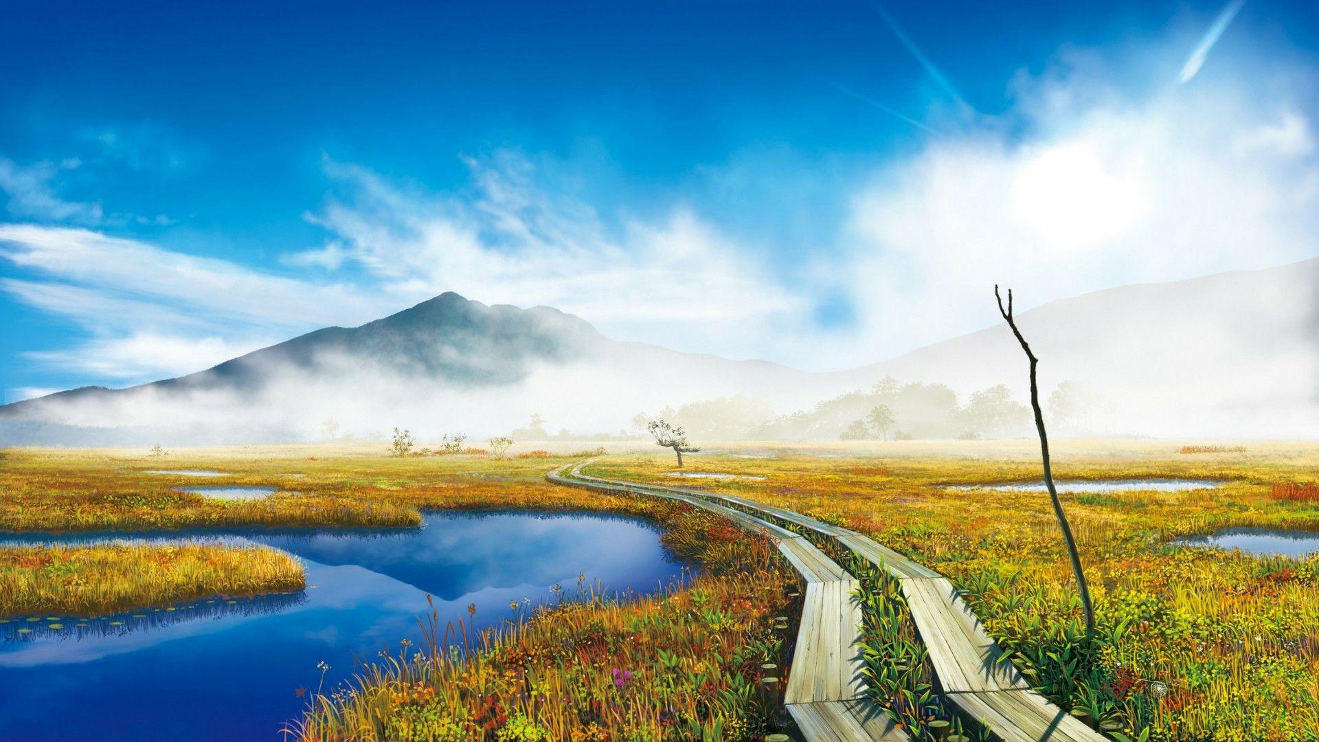1920x1080 Beautiful Misty Mountains Wallpaper. Wallpaper Studio 10