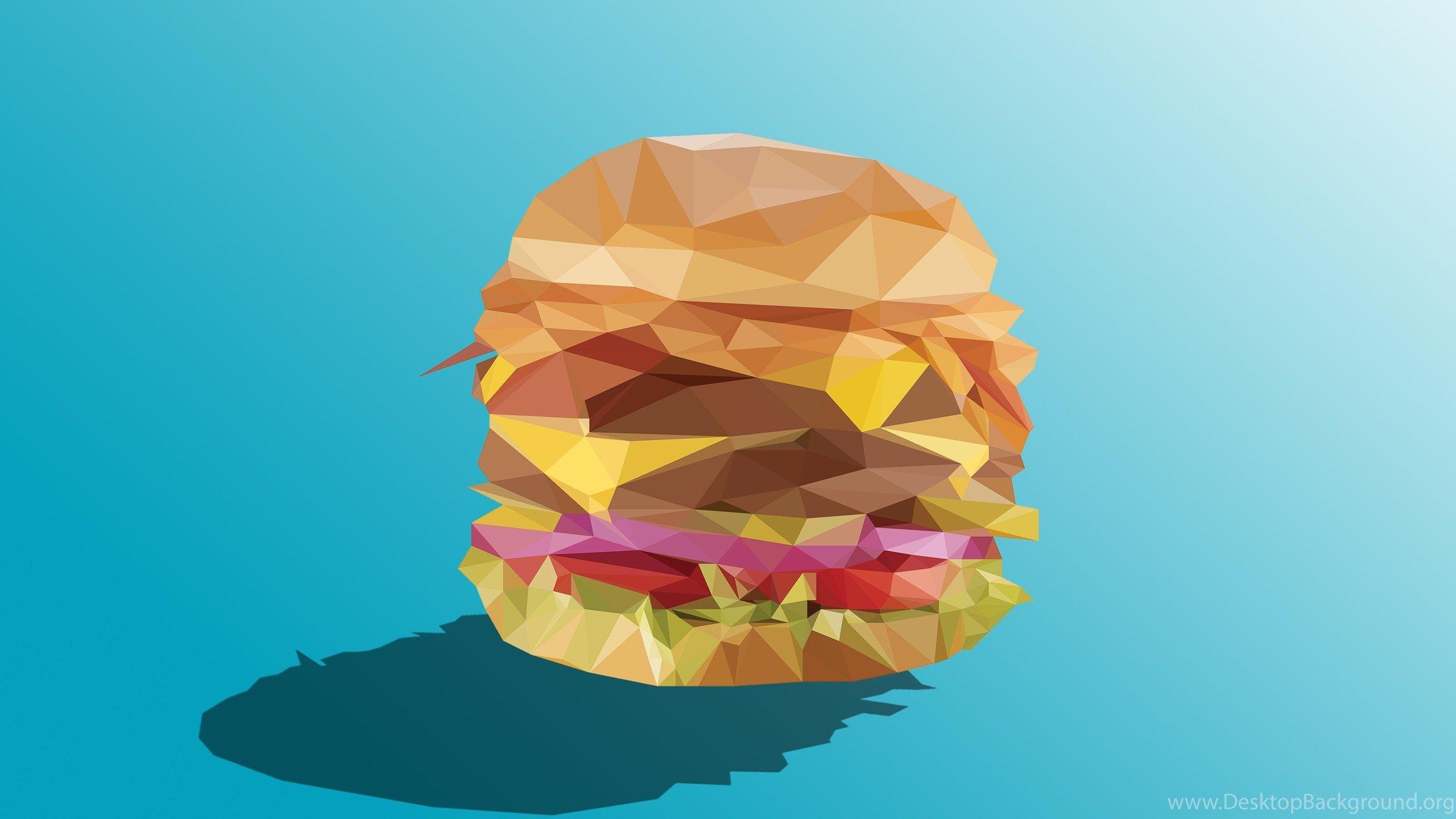 2560x1440 Low Poly Burger (3200 X 1800) : Wallpaper Desktop Background