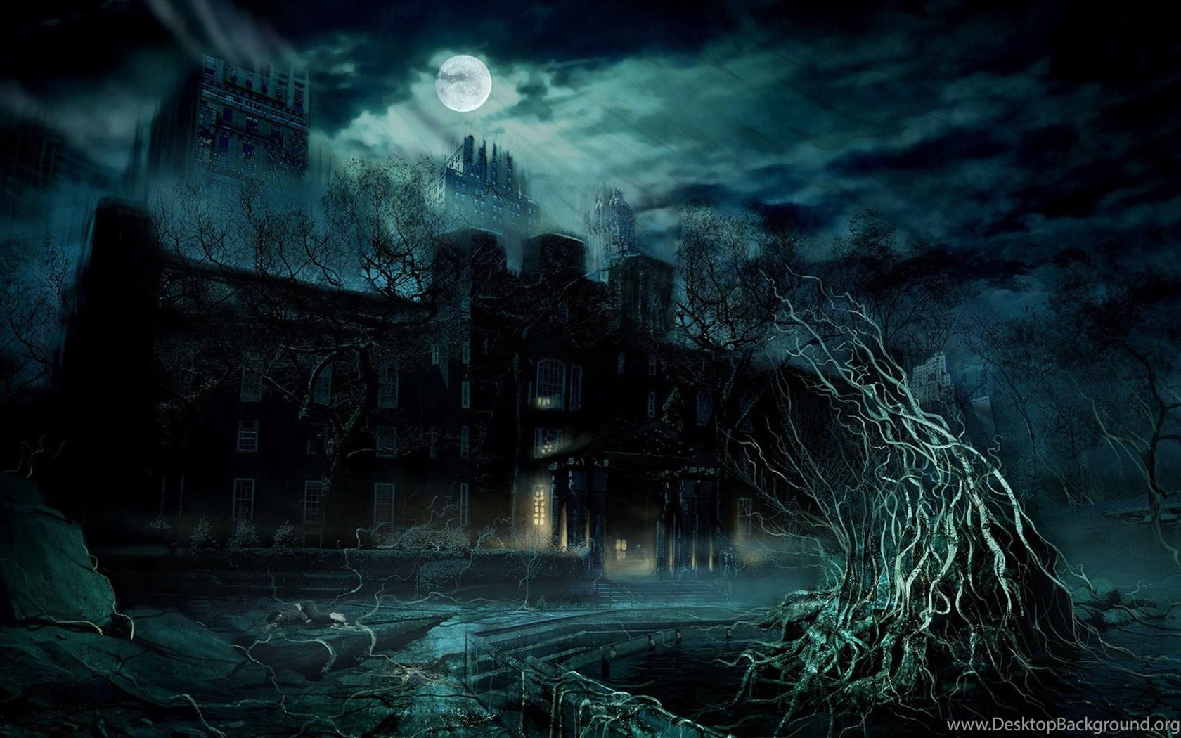 1680x1050 1229x768px › Spooky Castle Wallpaper Desktop Background