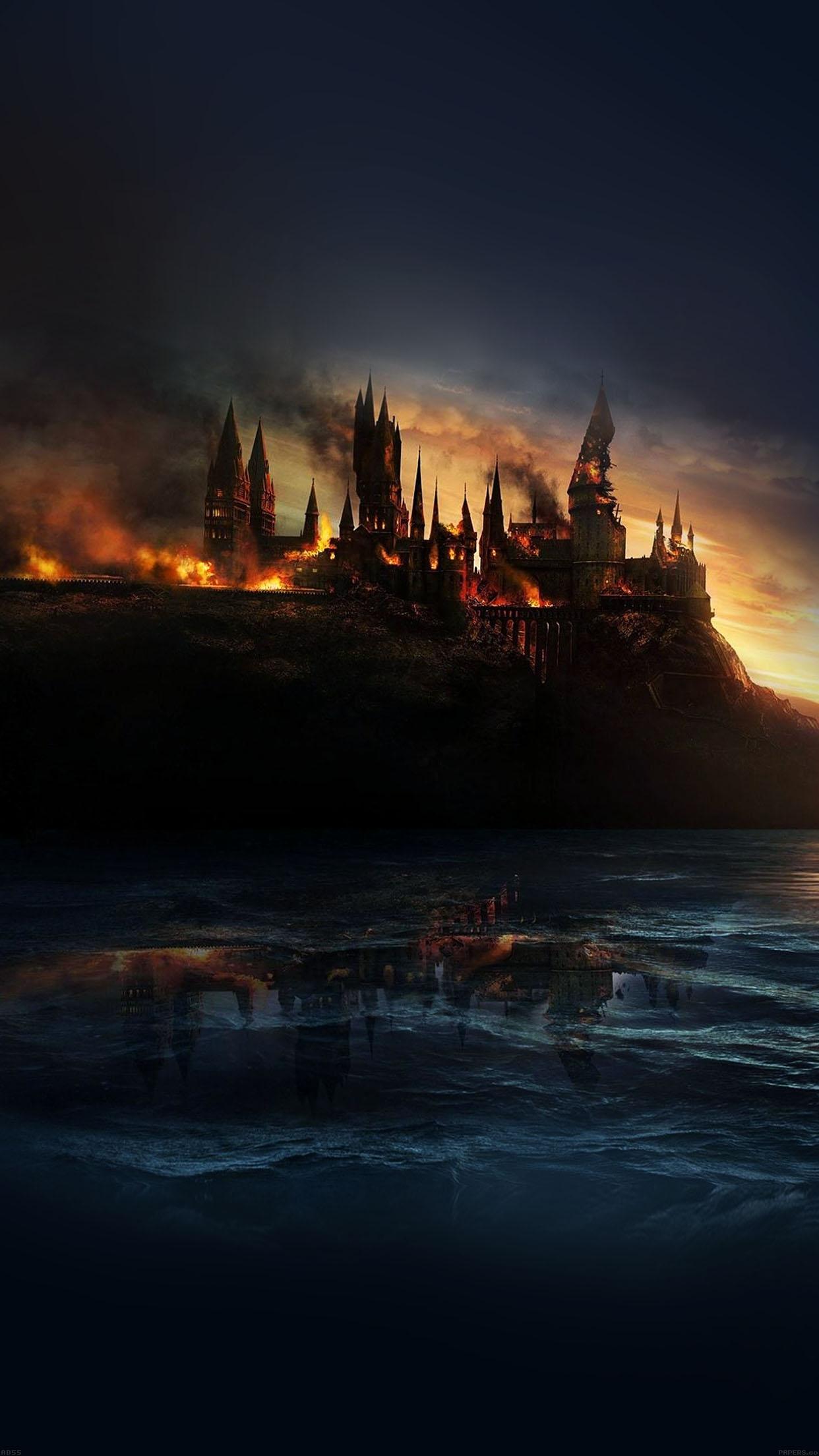 1242x2208 iPhoneXpapers castle on fire art