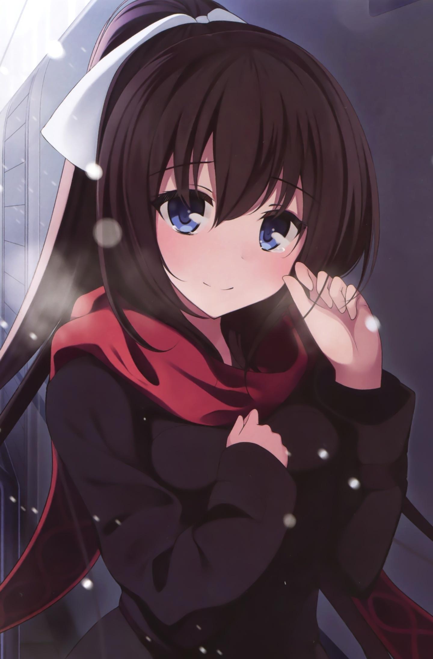 1440x2192 Download 1440x2560 wallpaper cute, blue eyes, anime girl, winter, qhd samsung galaxy s s edge, note, lg g 1440x2560 HD image, background, 3845