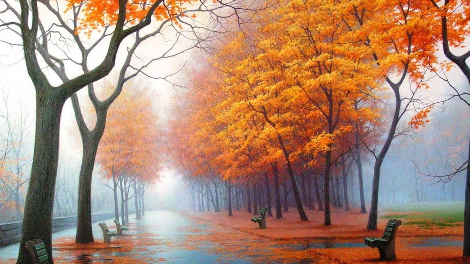 1600x900 Fall Themed Desktop Background