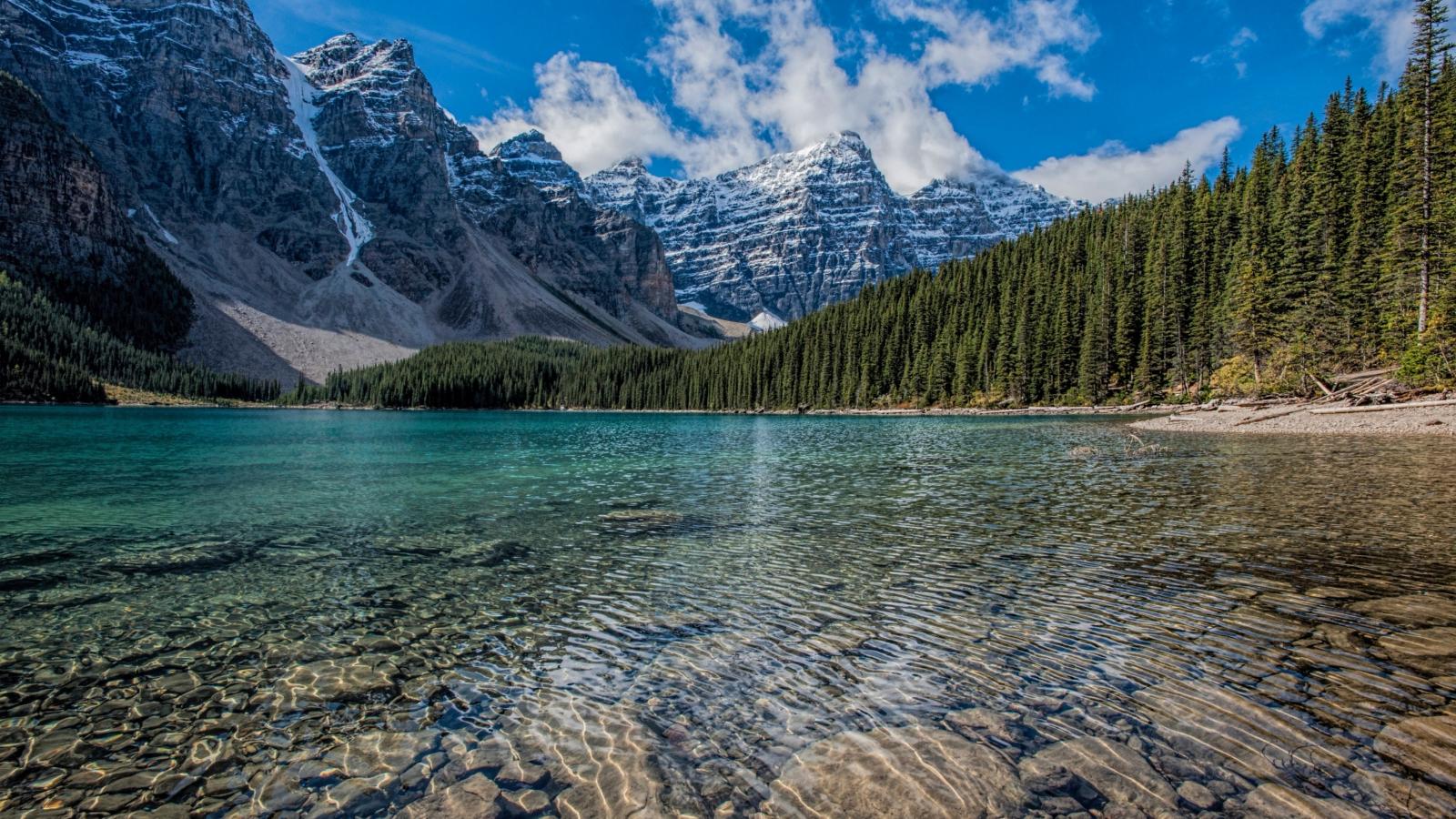 1600x900 Download clean lake, mountains range, trees, nature 1600x900 wallpaper, 16:9 widescreen 1600x900 HD image, background, 2153