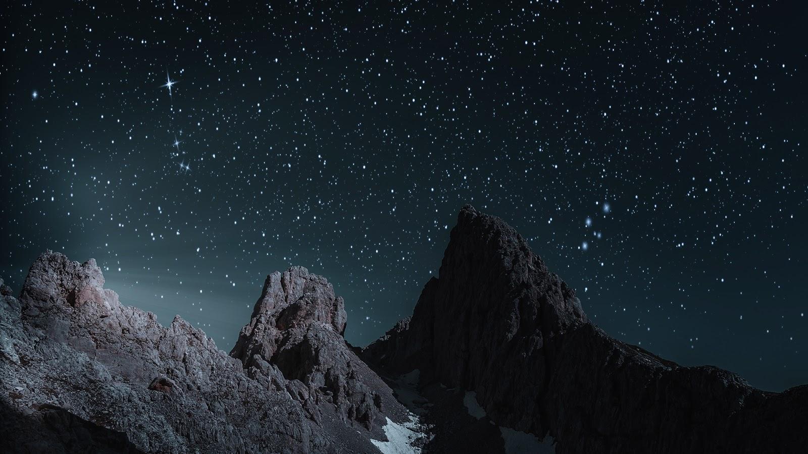1600x900 Mountains In The Dark