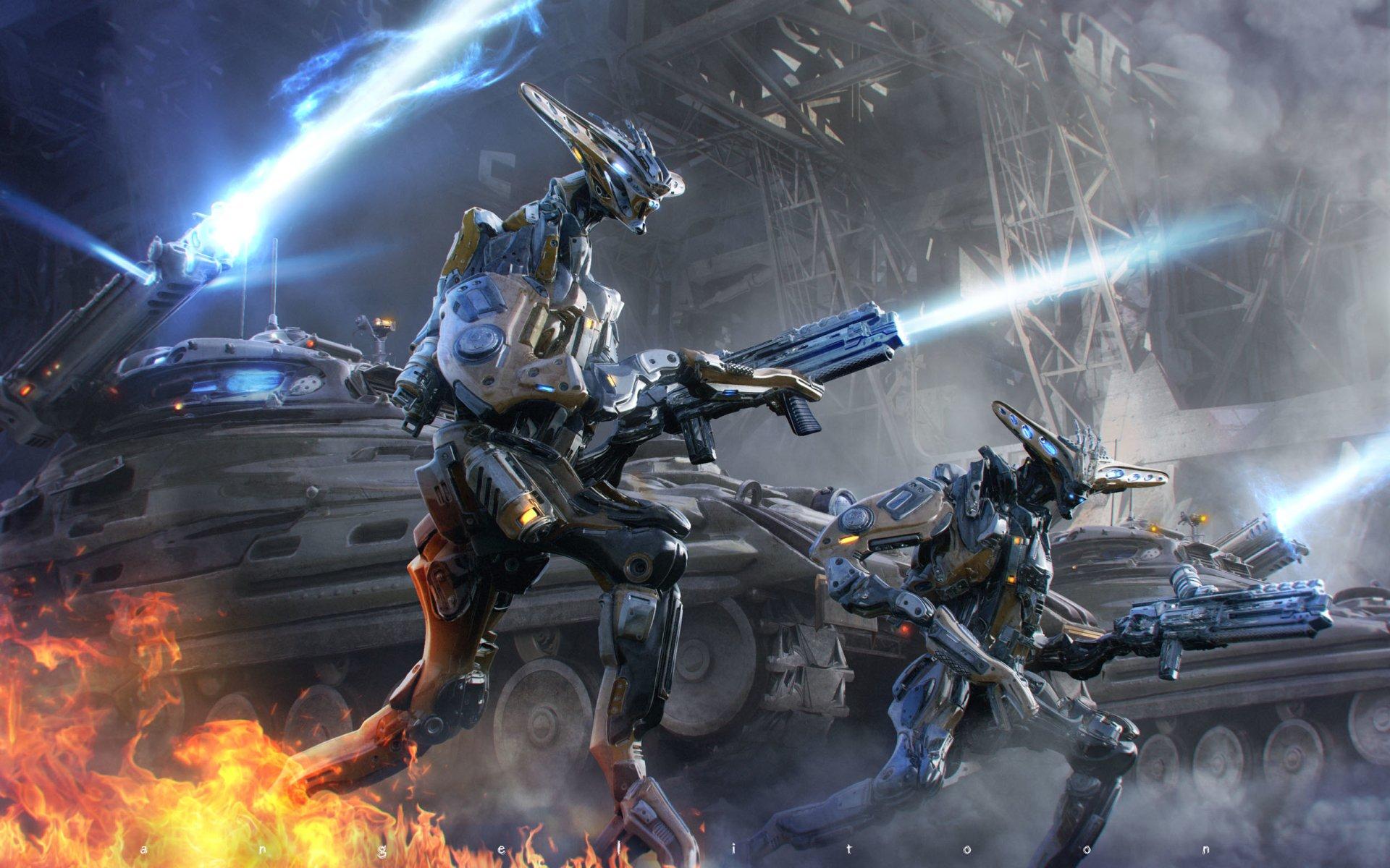 1920x1200 Sci Fi Robot War HD Wallpaper and Background Image