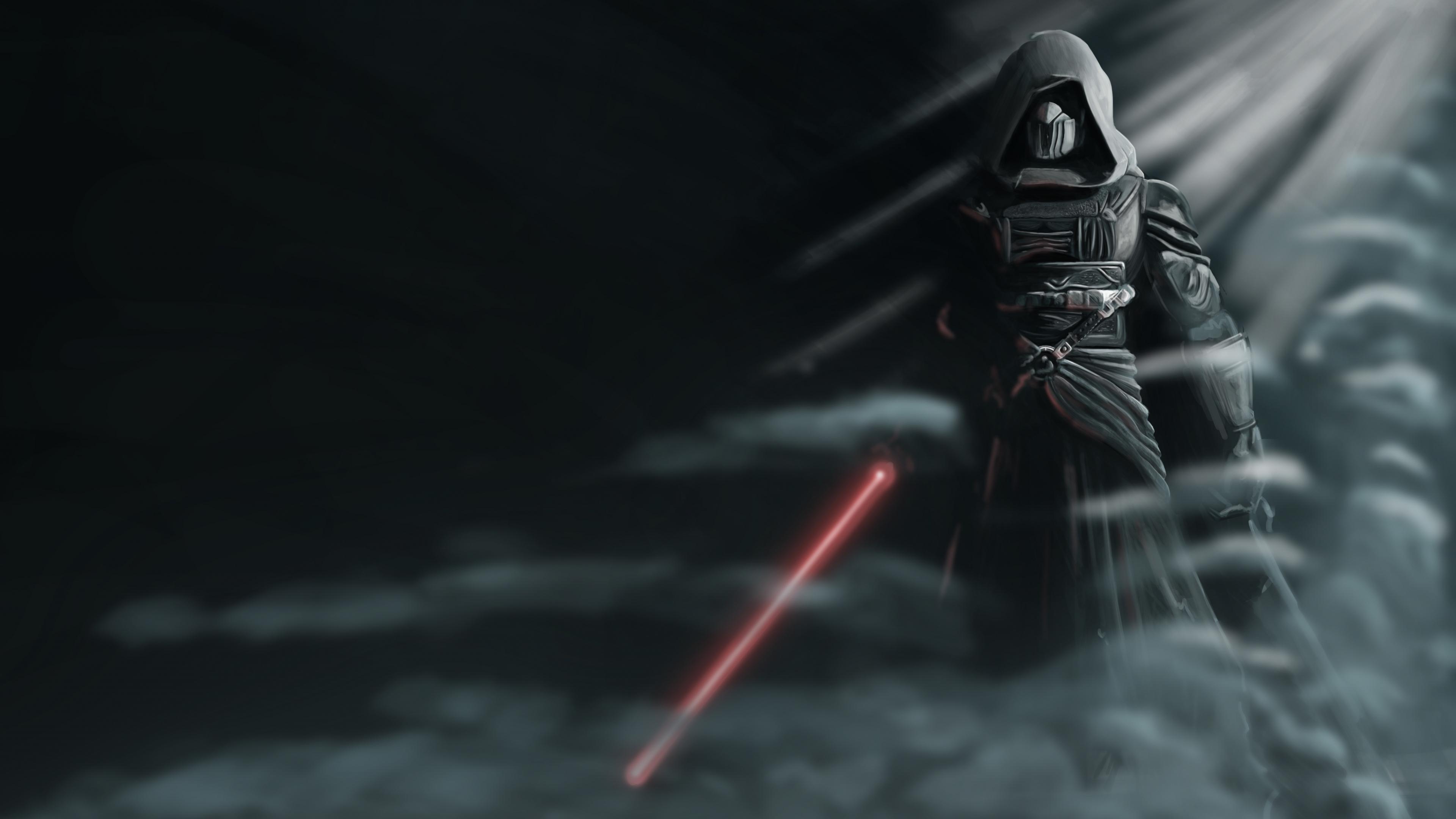 3840x2160 Darth Revan Star Wars with Lightsaber Wallpaper