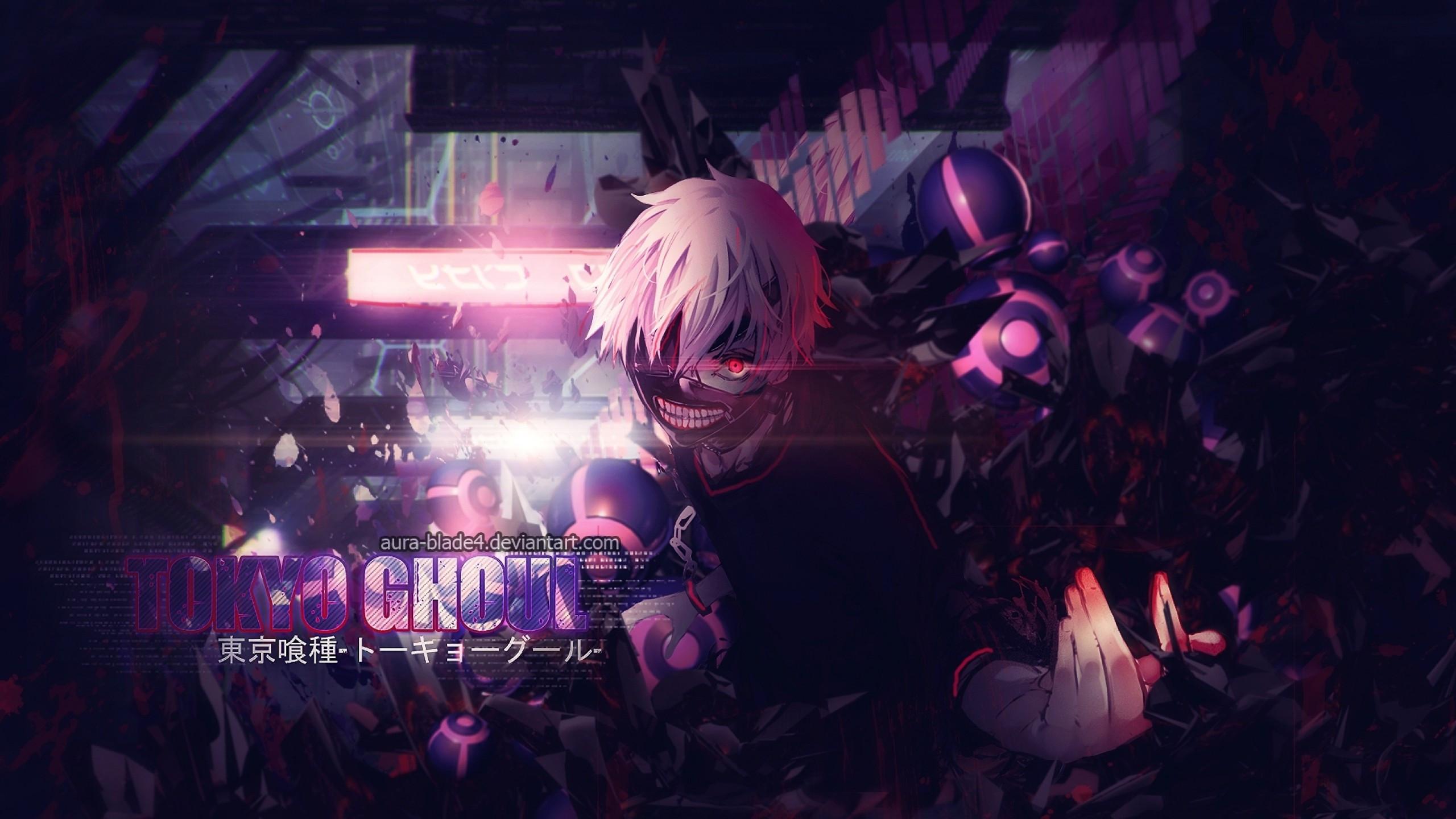 2560x1440 Download 2560x1440 Tokyo Ghoul, Kaneki Ken, Ghoul, Mask, Red Eyes Wallpaper for iMac 27 inch