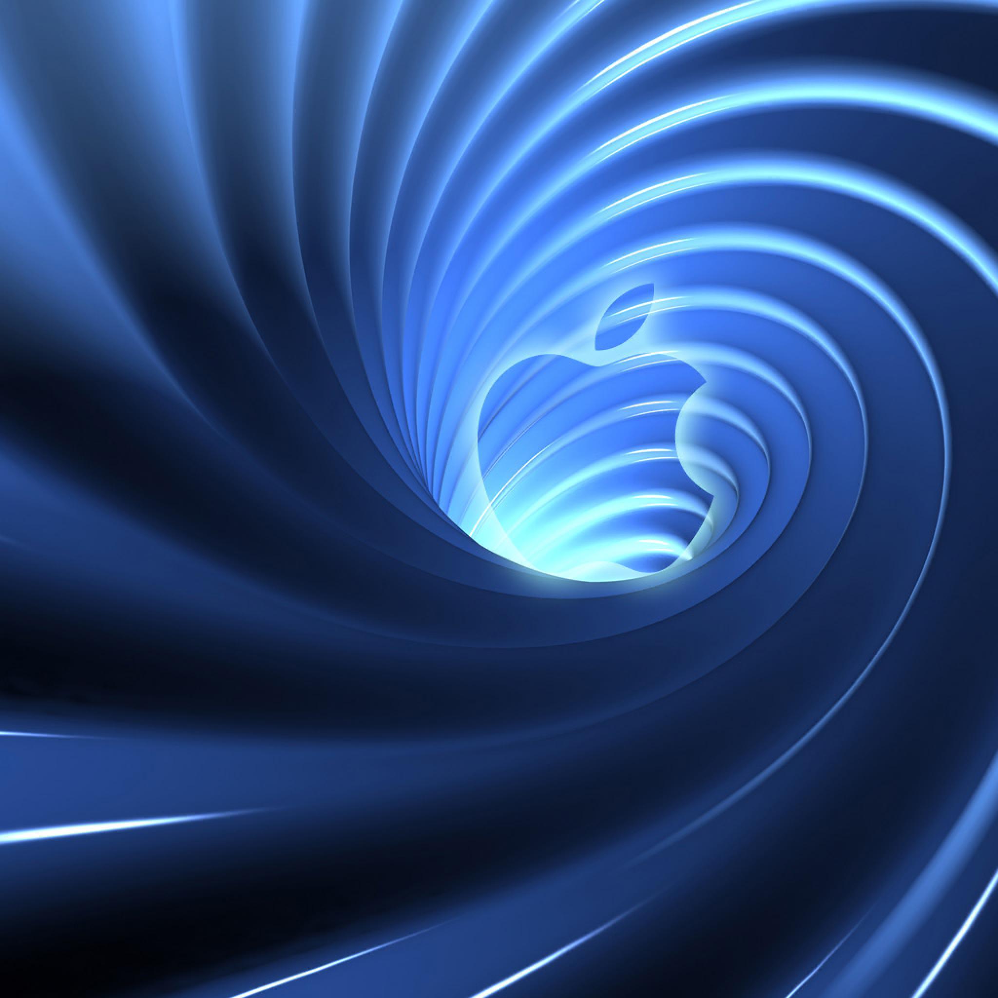 2048x2048 Computers Logo Swirl Blue 3D iPhone HD Wallpaper Free