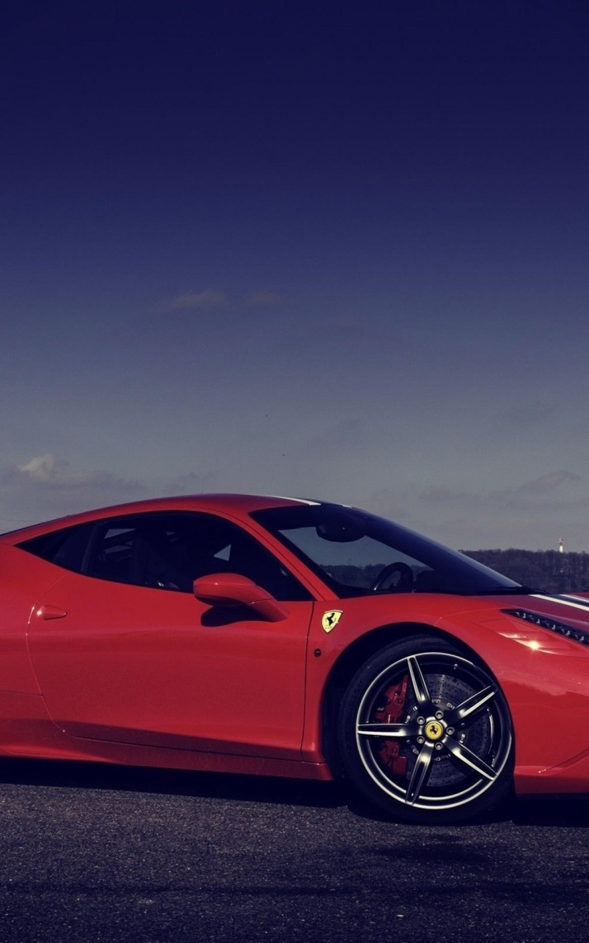 1200x1920 Download 1200x1920 Ferrari 458 Italia, Red, Side View, Supercar, Cars Wallpaper for Asus Transformer, Asus Nexus Amazon Kindle Fire HD 8.9
