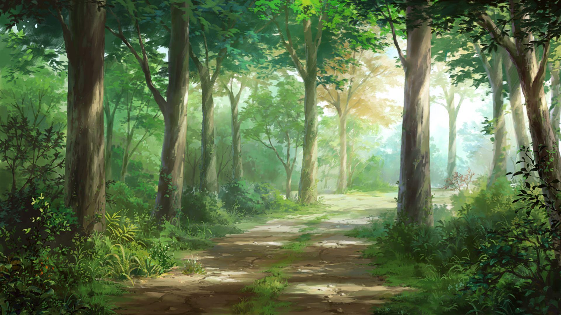 1920x1080 Desktop Wallpaper Anime, Original, Road, Forest, HD Image, Picture, Background, 473463