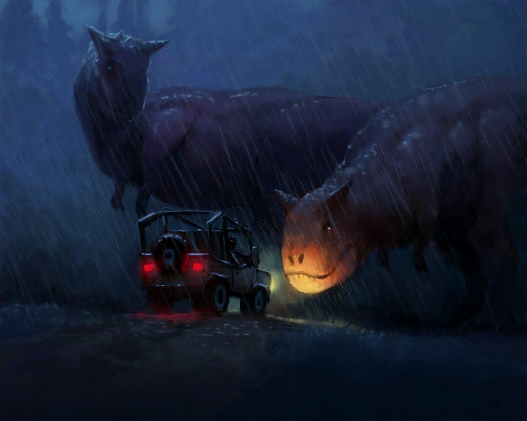1080x864 Dinosaur Stoping The Car / iPhone HD Wallpaper Background Download HD Wallpaper (Desktop Background / Android / iPhone) (1080p, 4k) (1080x864) (2021)