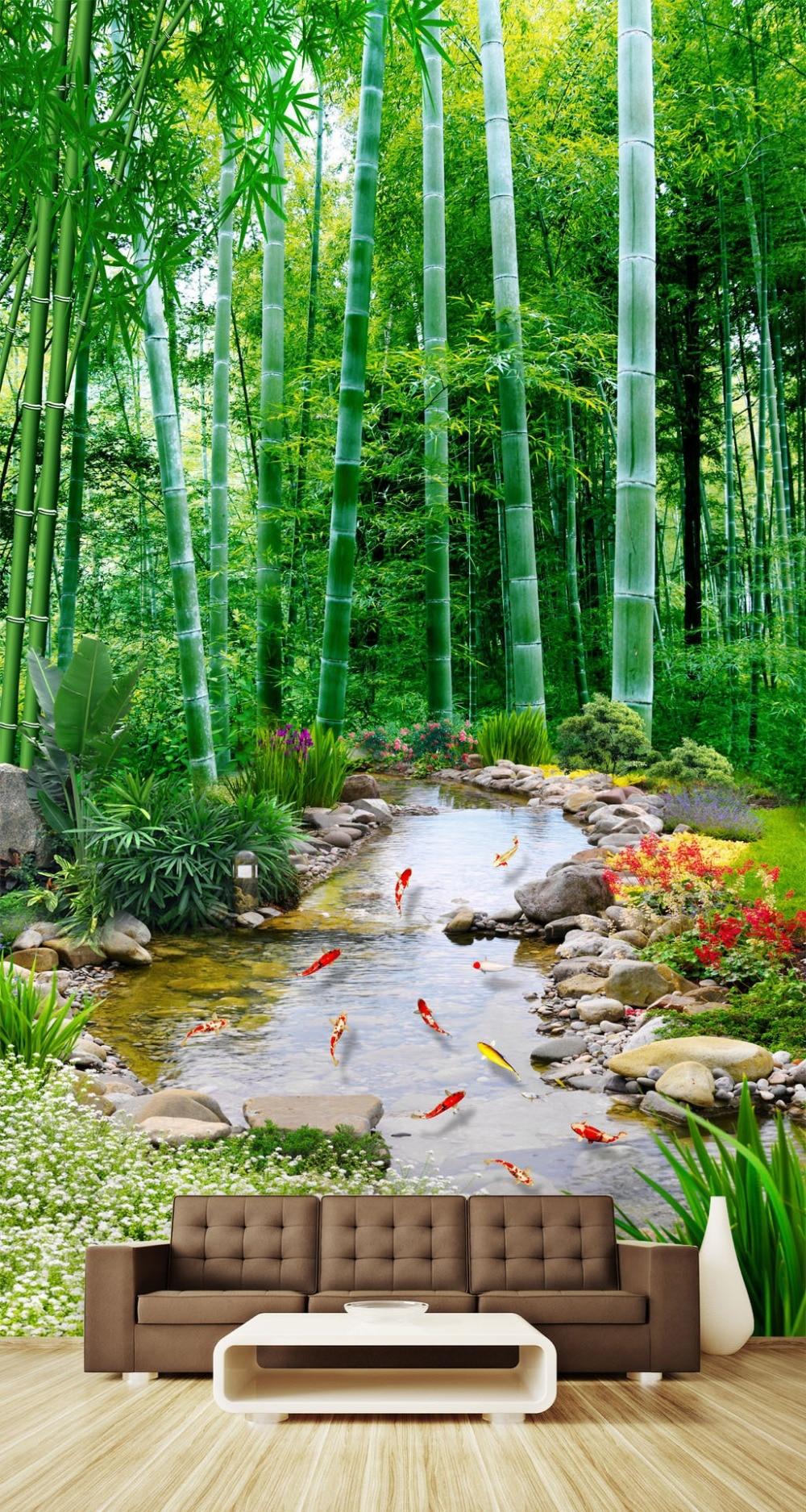 1000x1875 Custom Photo Wallpaper Bamboo Forest Squid Family Background Wall Wallpaper Mural. Wallpaper