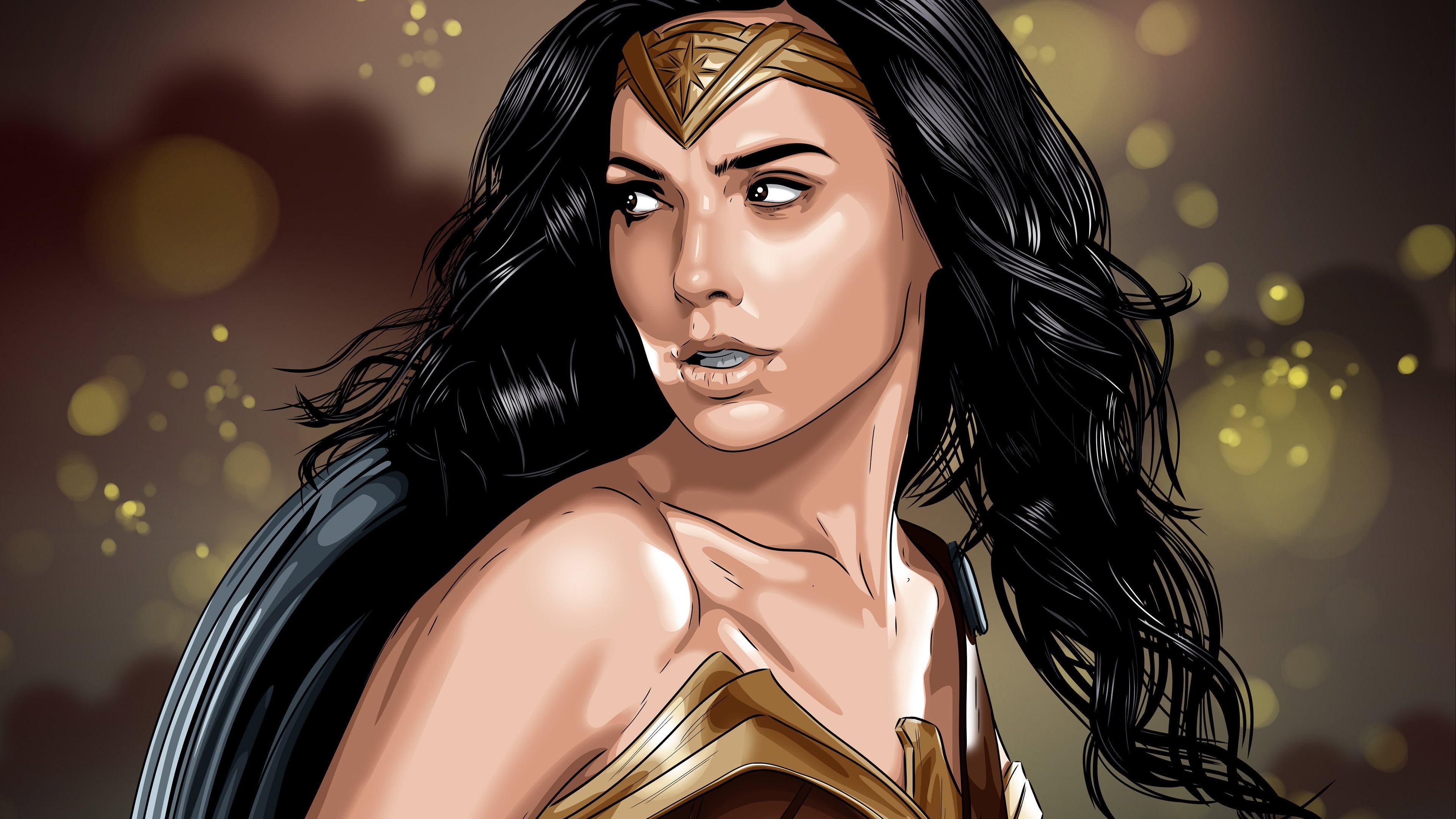 3840x2160 Wonder Woman, 4k, Gal Gadot, Art Gadot Wonder Woman Cartoon