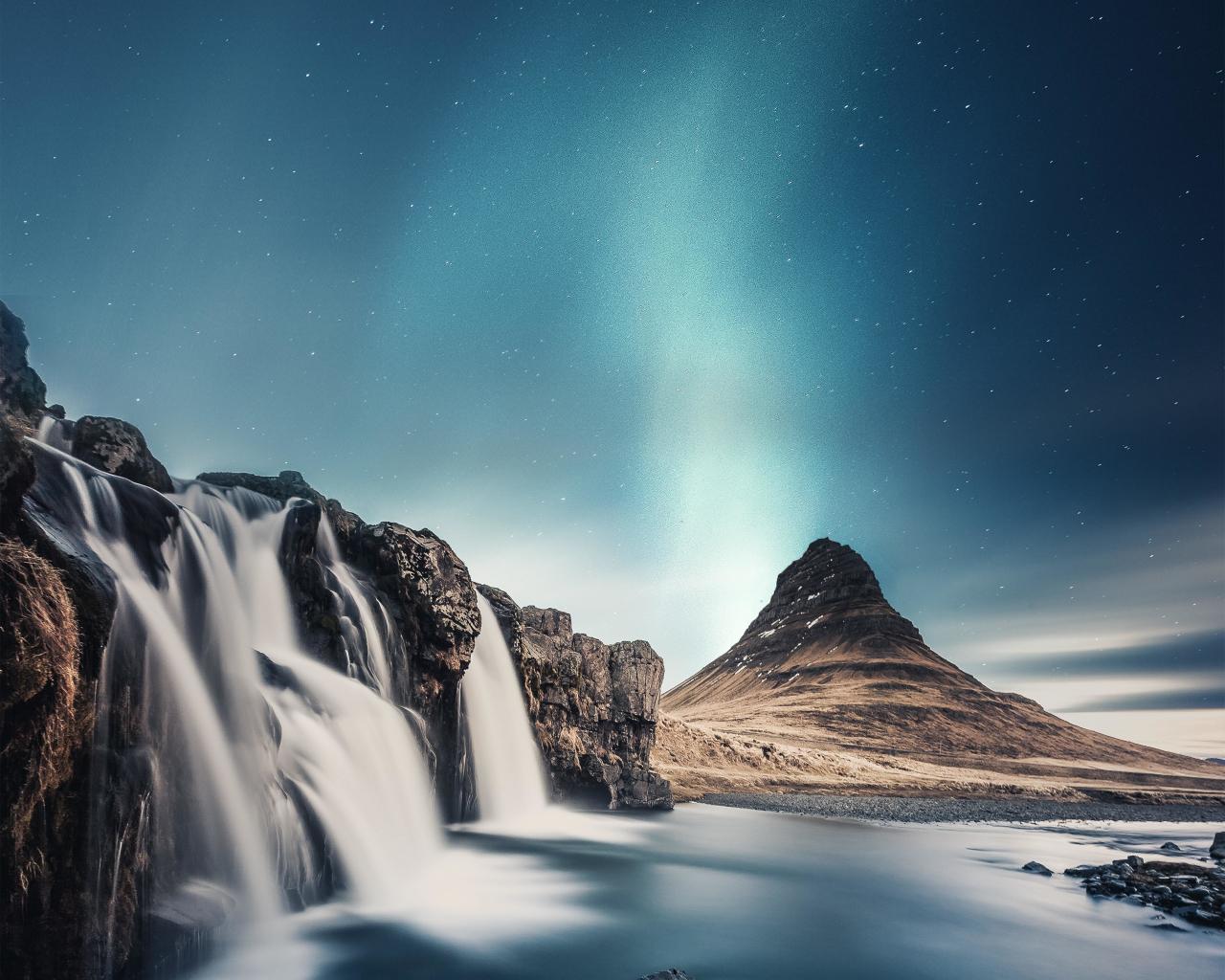1280x1024 Download 1280x1024 wallpaper daylight, mountains, landscape, sky, waterfall, standard 5: fullscreen, 1280x1024 HD image, background, 8933