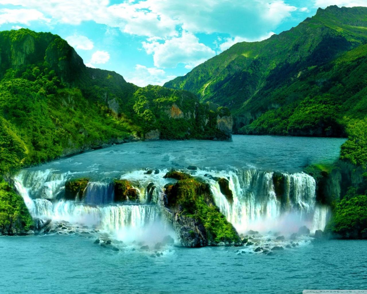 1280x1024 Tropical Waterfall Ultra HD Desktop Background Wallpaper for 4K UHD TV : Tablet