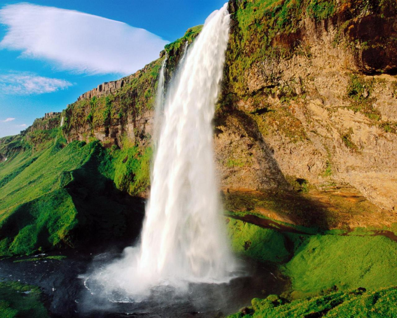 1280x1024 Free download Waterfalls background HD mountain waterfall wallpaper Wallpapere [1920x1200] for your Desktop, Mobile & Tablet. Explore Mountain Waterfall Wallpaper. Waterfall Wallpaper, Mountain Sunset Wallpaper, Waterfalls Wallpaper Desktop