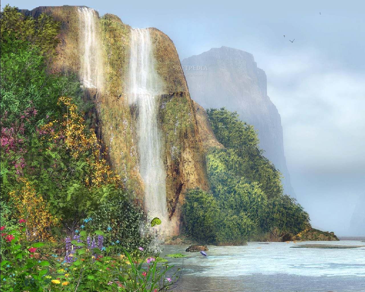 1280x1024 3D Moving Waterfall Desktop Background.. . Waterfall, Waterfall wallpaper, Screen savers