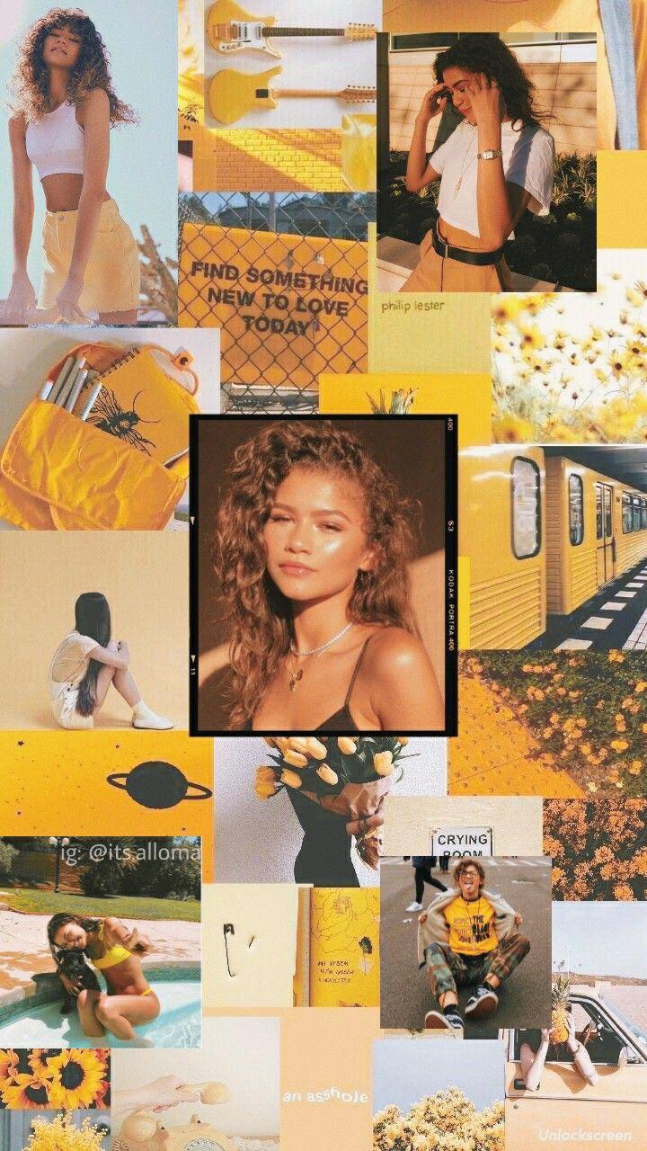 720x1280 Zendaya wallpaper. Yellow aesthetic pastel, Black and purple wallpaper, Celebrity wallpaper