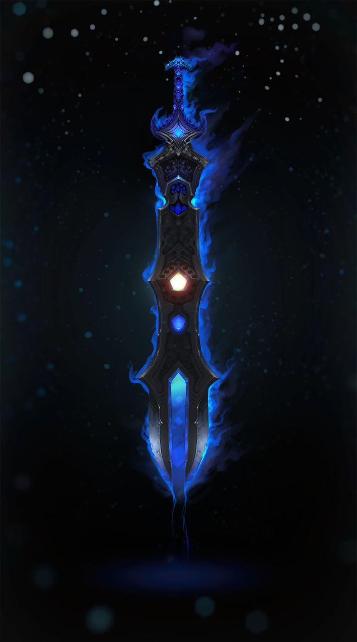 736x1322 blue and black LED light Vladimir Matiukhin #dark #fire #sparks #sword #artwork P #wallpaper #hdwallpaper #desktop. Black wallpaper, HD wallpaper, Led lights