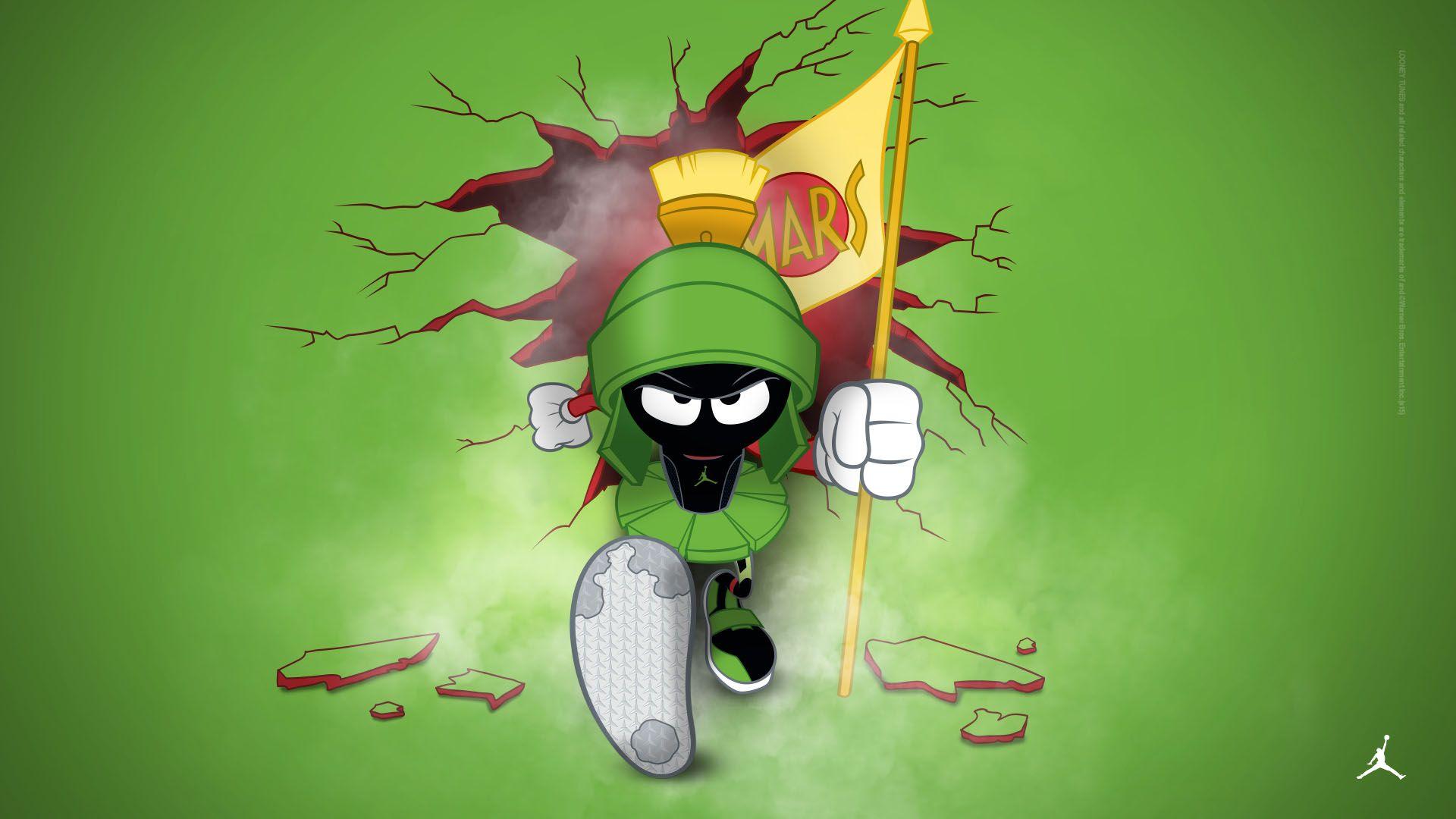 1920x1080 Marvin the Martian is angry and has busted through a wall desktop wallpaper. Marvin the martian, The martian, Looney tunes wallpaper