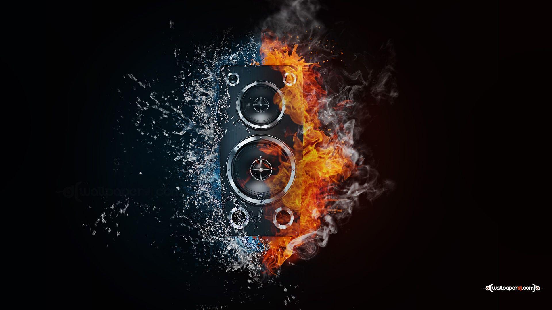 1920x1080 Bass Box Fire & Water desktop PC and Mac wallpaper