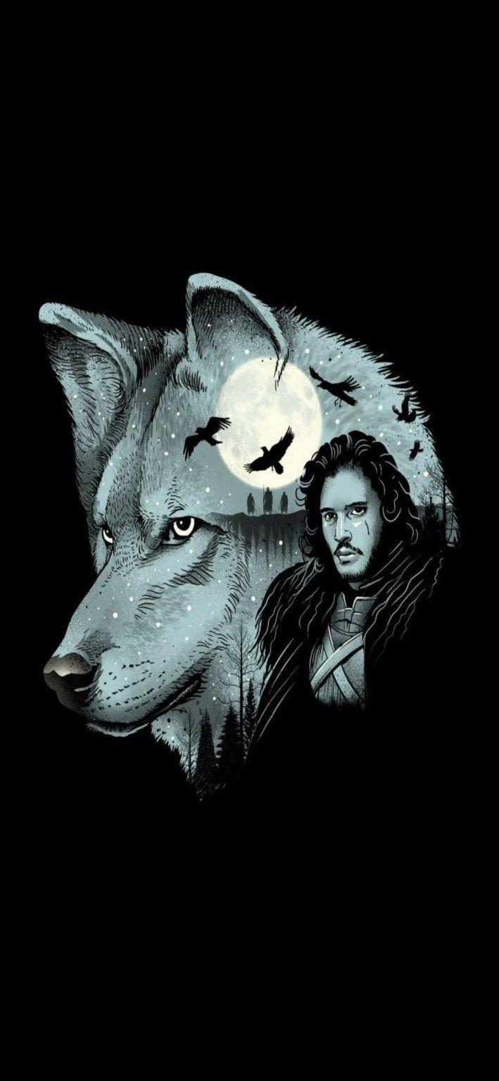 709x1536 Jon Snow iPhone Wallpaper Full HD With Wolf Ghost ⋆ Traxzee. iPhone wallpaper, iPhone wallpaper pattern, iPhone wallpaper full hd
