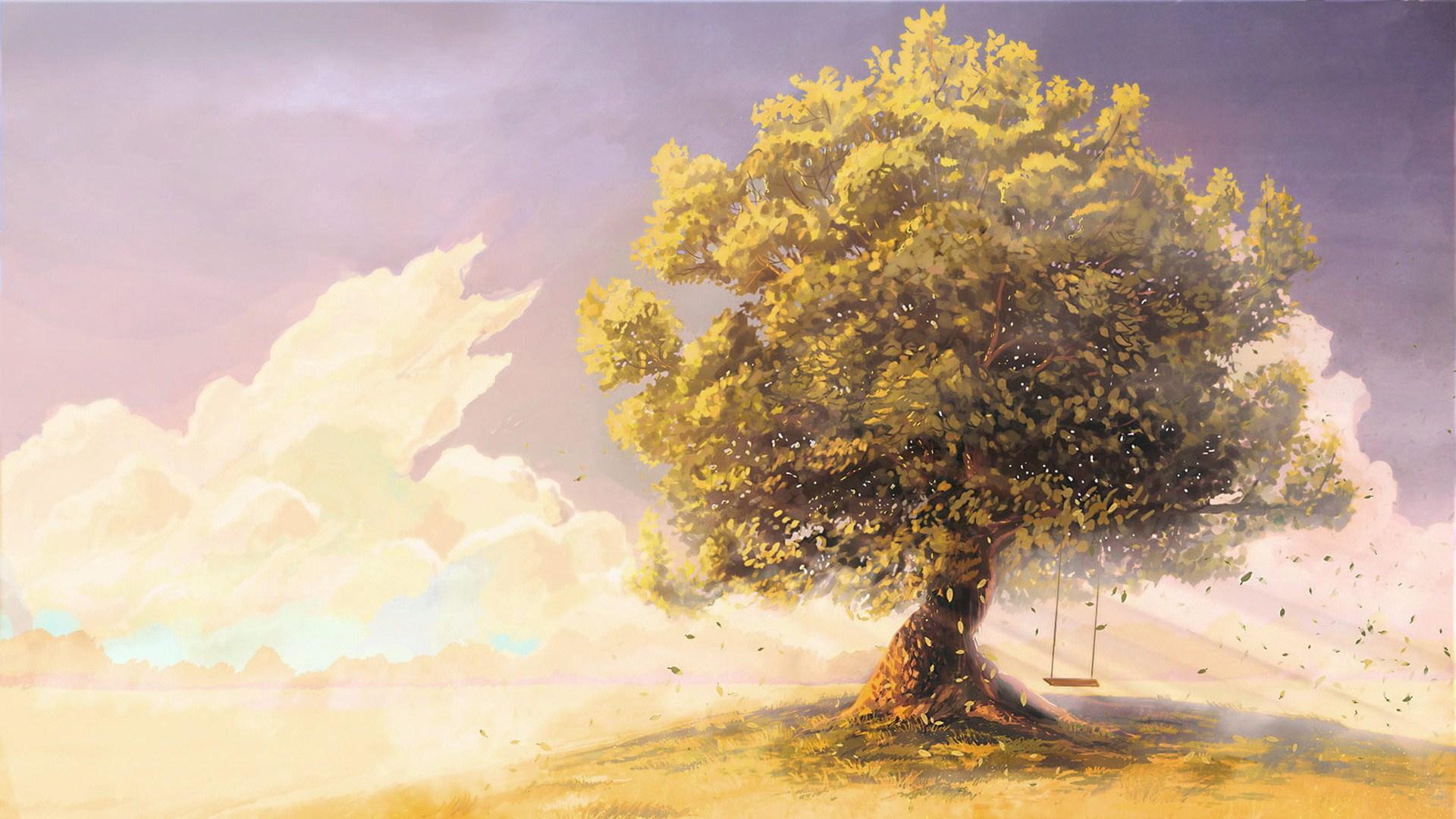 1920x1080 Drawing Tree Wallpaper HD HD Wallpaper