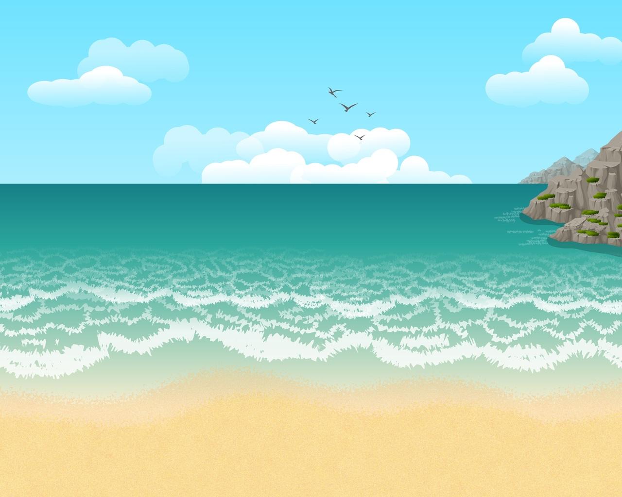 1280x1024 Beach Illustration 1280x1024 Resolution HD 4k Wallpaper, Image, Background, Photo and Picture