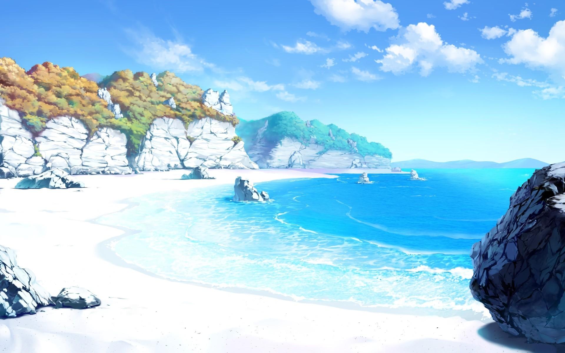 1920x1200 Anime Beach Landscape