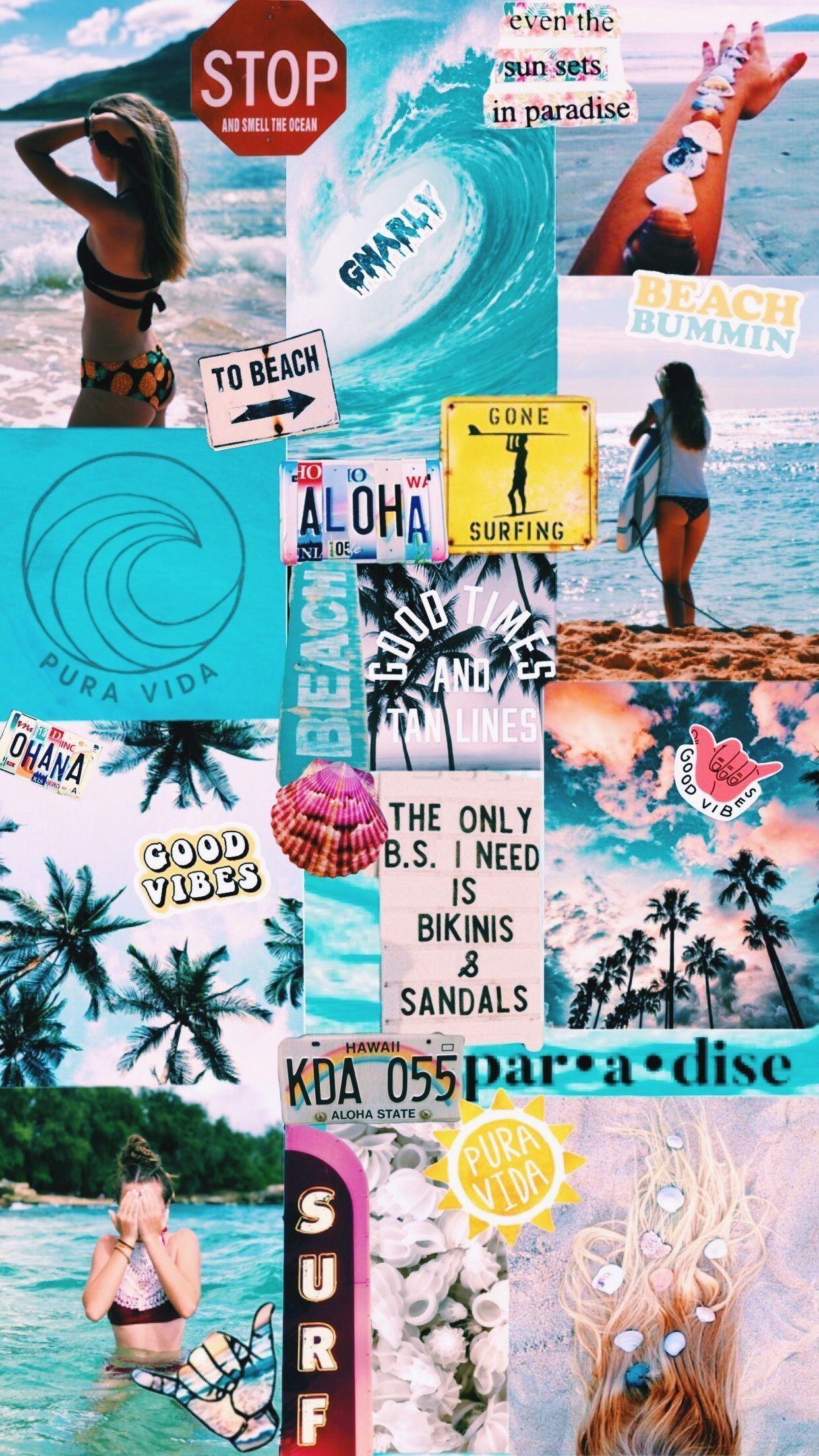 1242x2208 VSCO Beach Wave Wallpaper