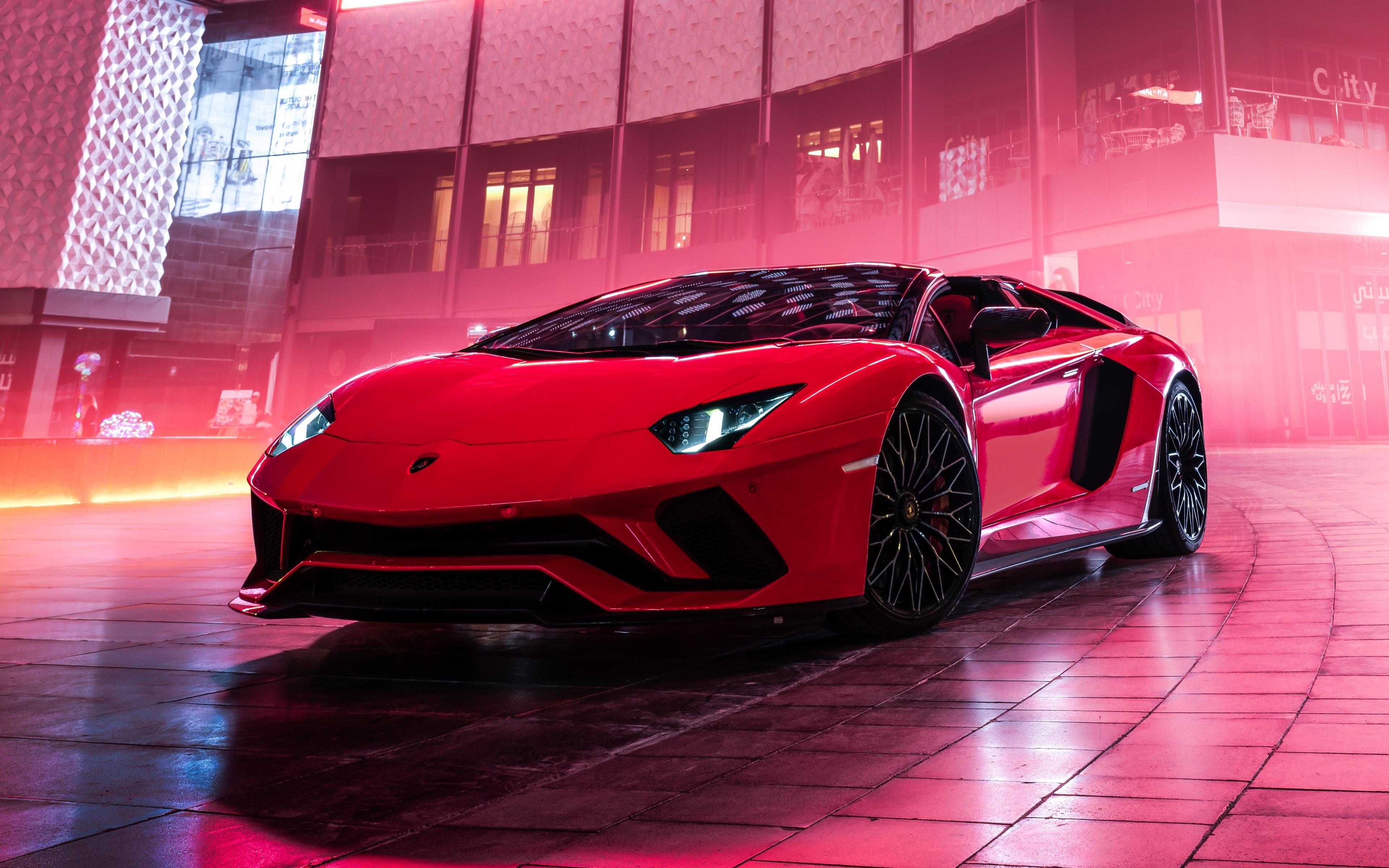 3840x2400 Download 3840x2400 wallpaper lamborghini aventador s roadster, red car, 4k, ultra HD 16: widescreen, 3840x2400 HD image, background, 21868