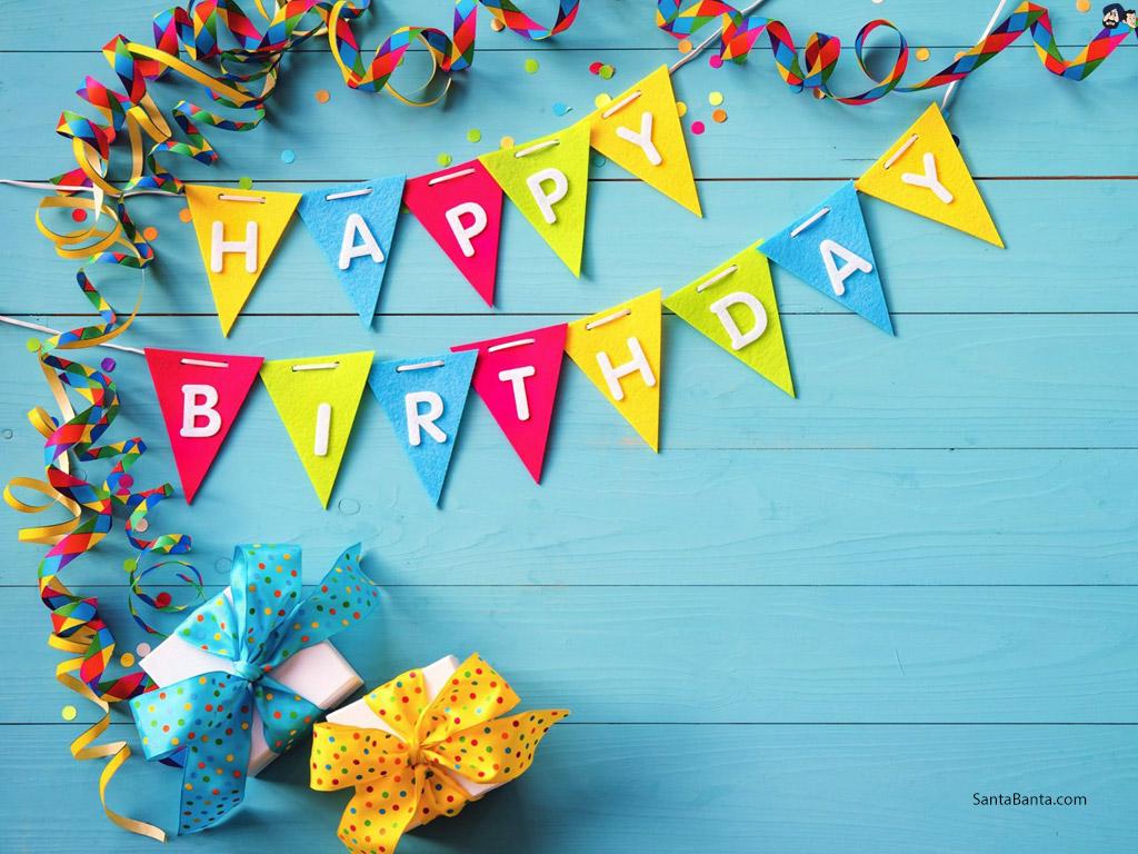 1024x768 Happy Birthday Wallpaper Blue