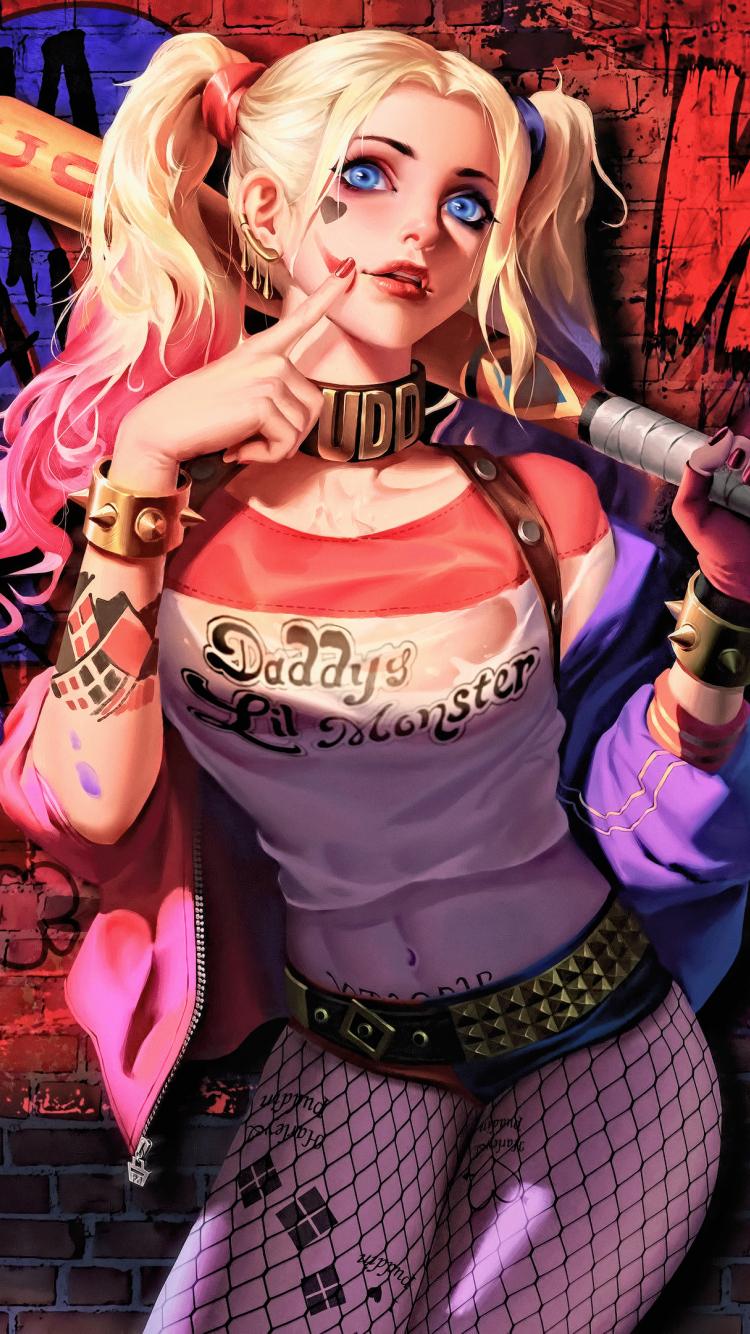 750x1334 Download 750x1334 wallpaper harley quinn, blonde, artwork, iphone iphone 750x1334 HD image, background, 21978