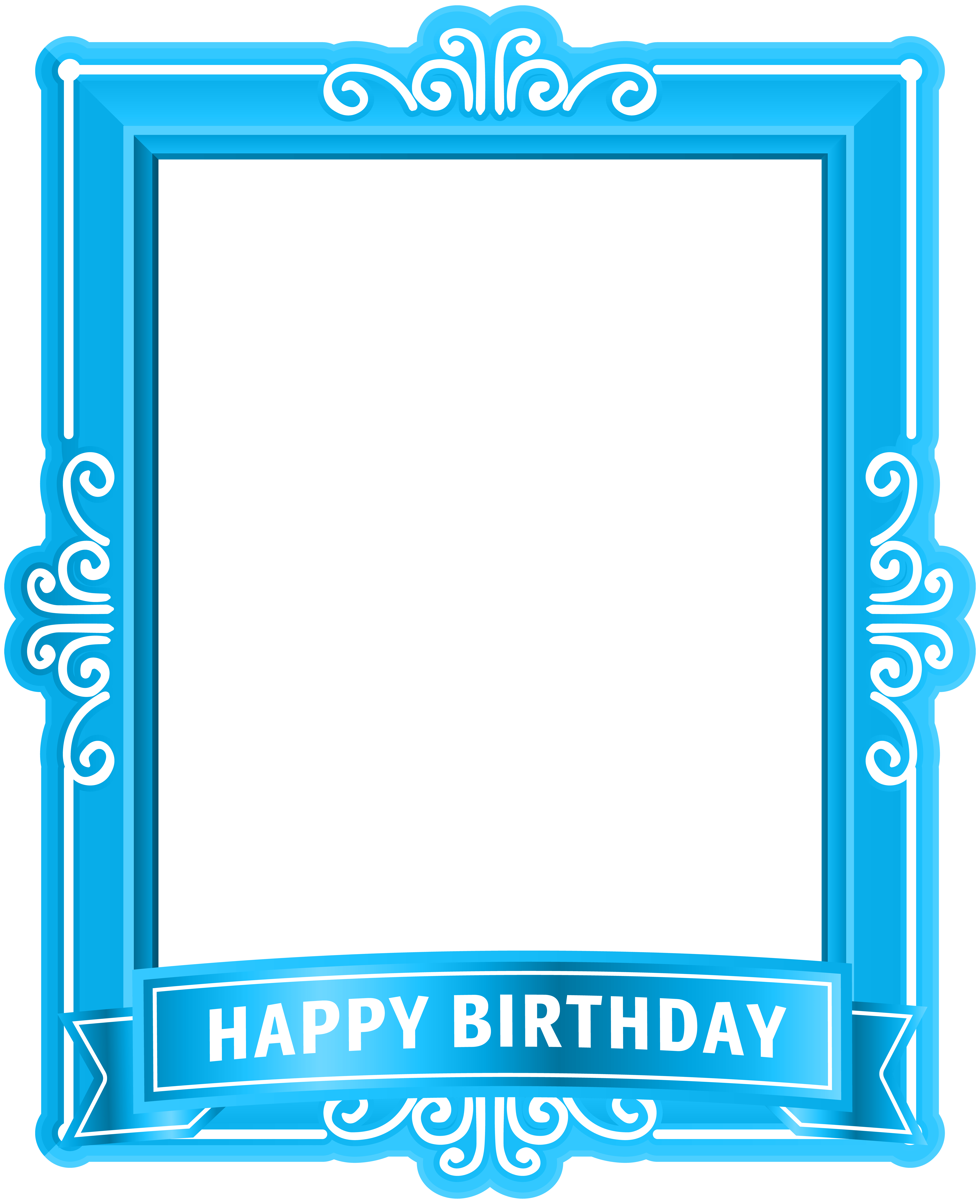 6515x8000 Happy Birthday Frame Blue PNG Clip Art​-Quality Image and Transparent PNG Free Clipart