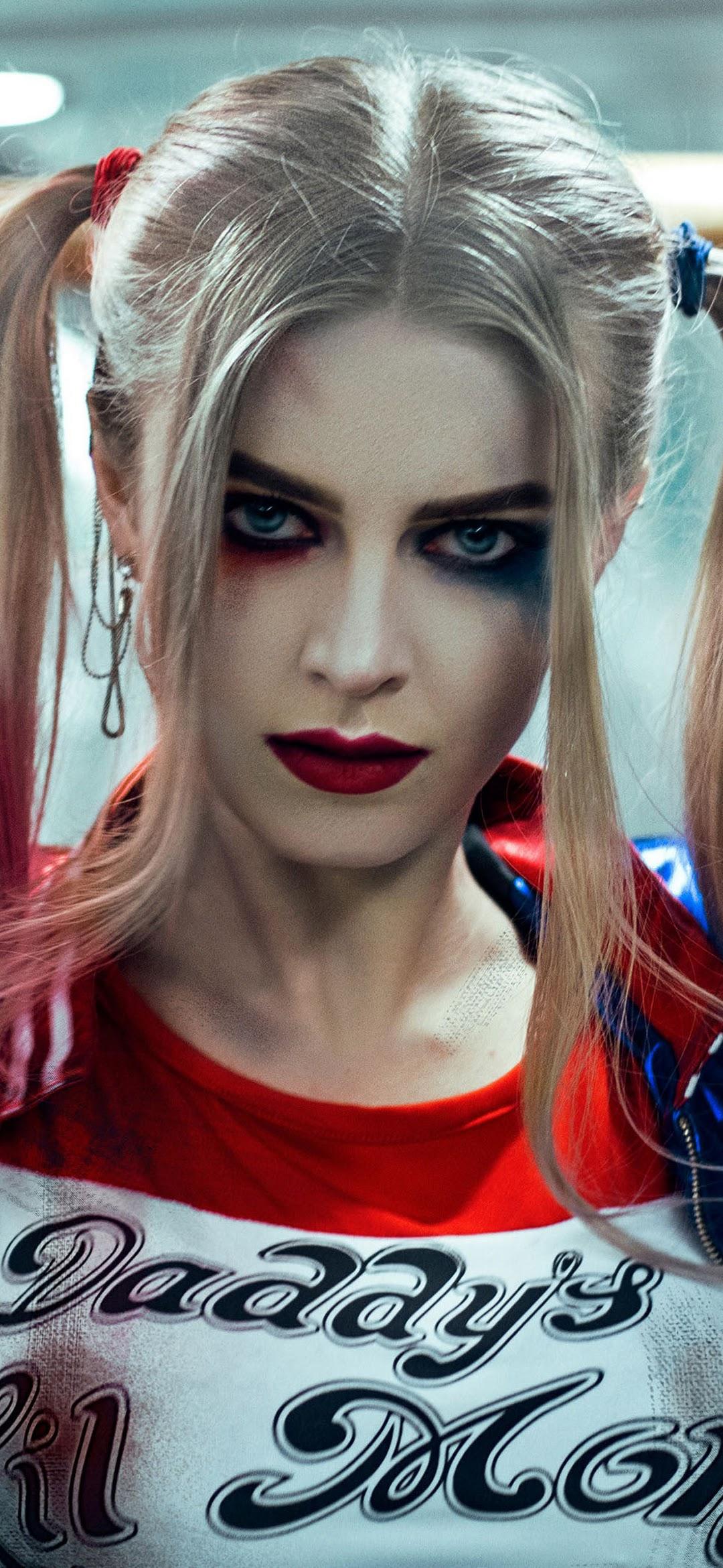 1080x2340 Harley Quinn Cosplay 4K Wallpaper