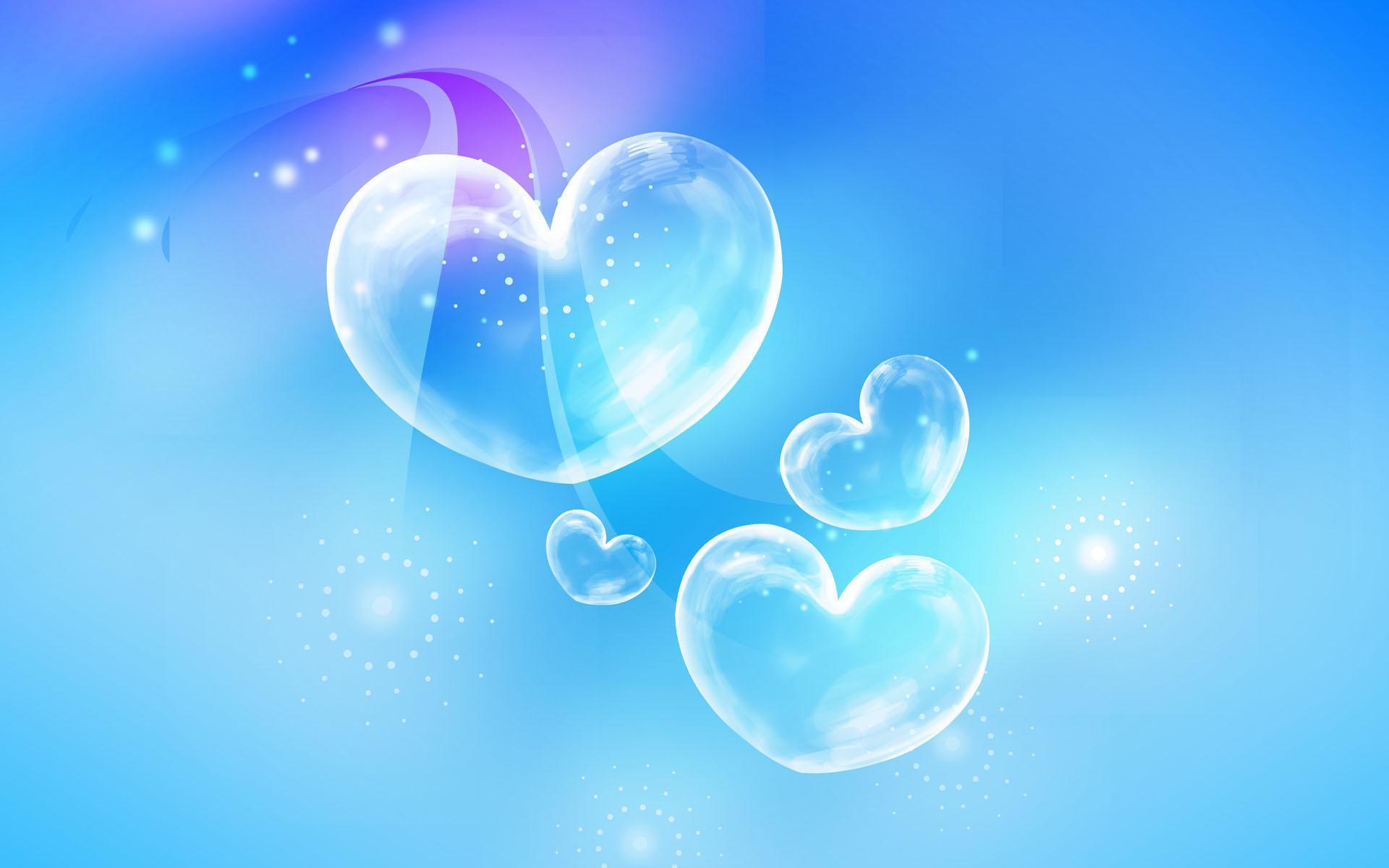 1920x1200 Blue Hearts Wallpaper