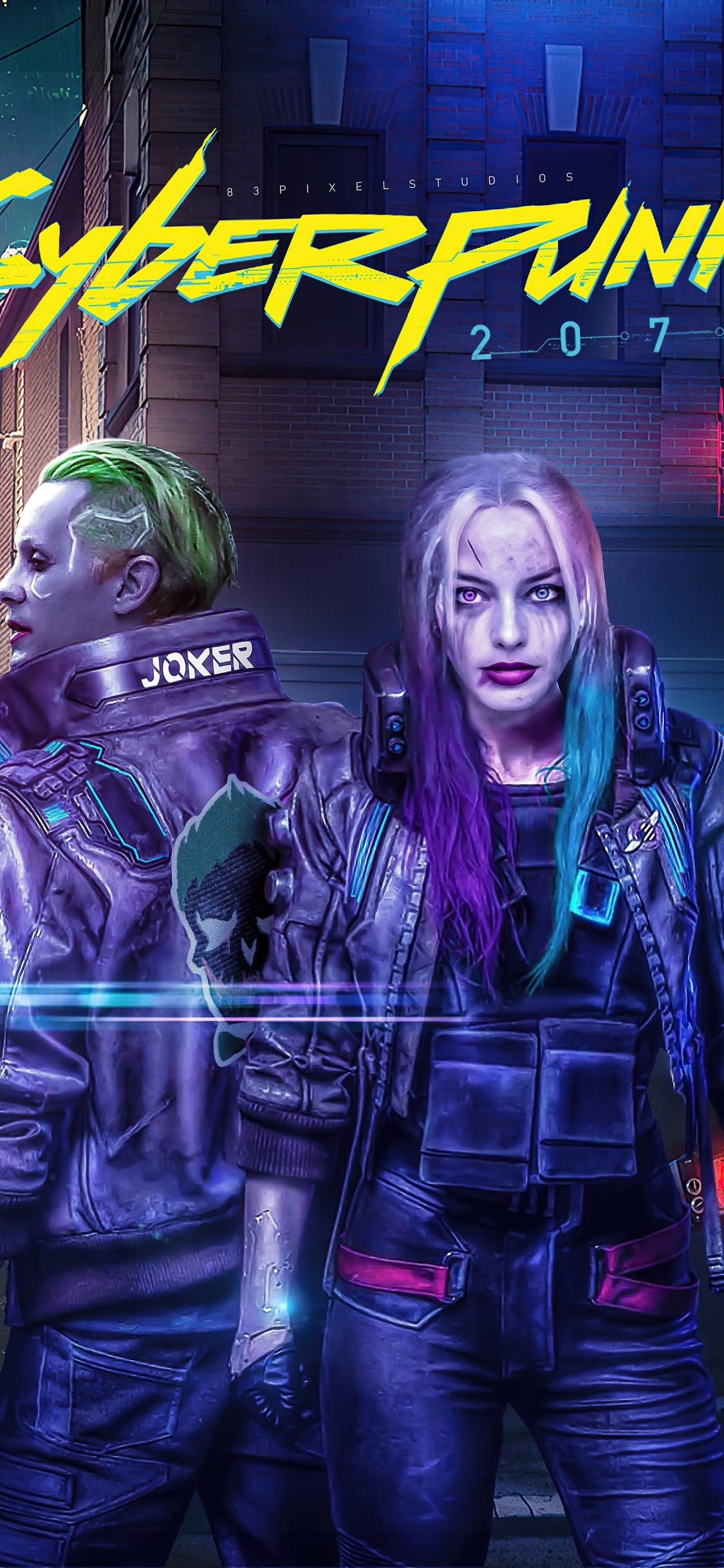 1125x2436 Cyberpunk 2077 Joker X Harley Quinn 5k iPhone XS, iPhone iPhone X HD 4k Wallpaper, Image, Background, Photo and Picture