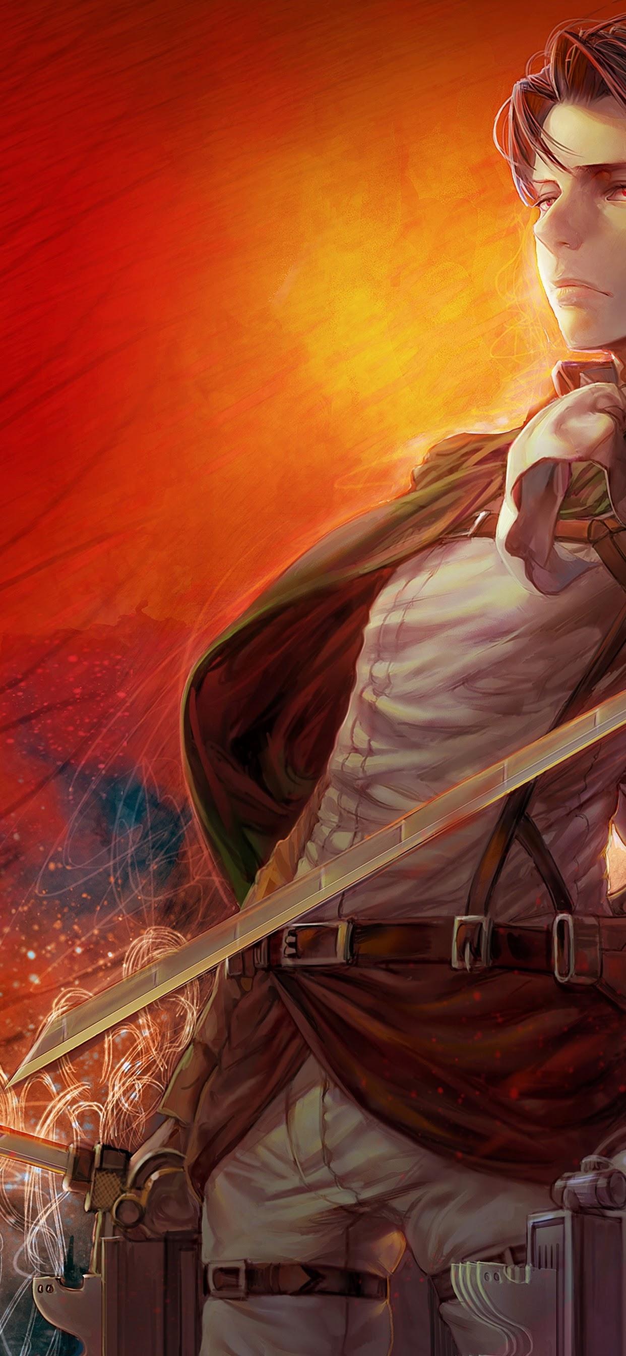 1242x2688 Levi Attack on Titan 4K Wallpaper