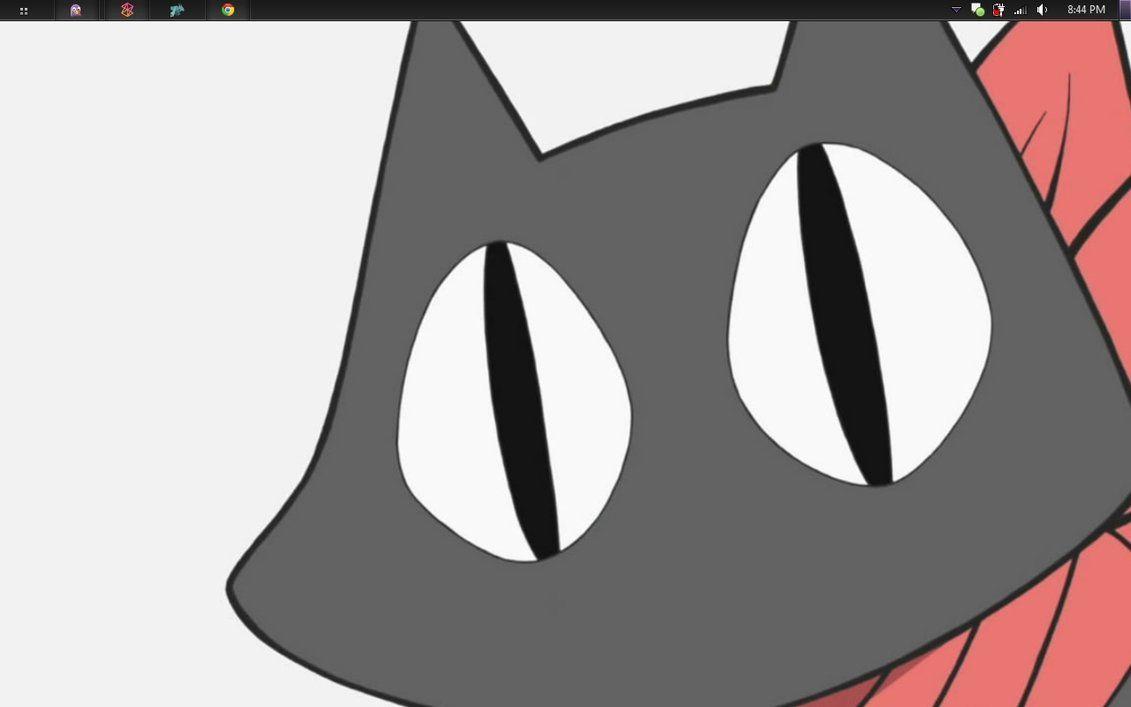 Nichijou, hakase, anime, black cat, sakamoto, cat ears, blue eyes, HD  wallpaper