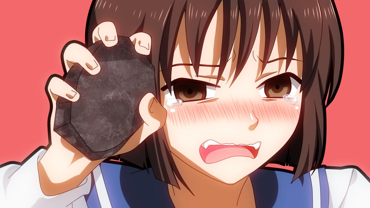 1280x720 billie blush brown eyes brown hair danshi koukousei no nichijou habara (danshi koukousei) school uniform short hair tears. konachan.com.com Anime Wallpaper