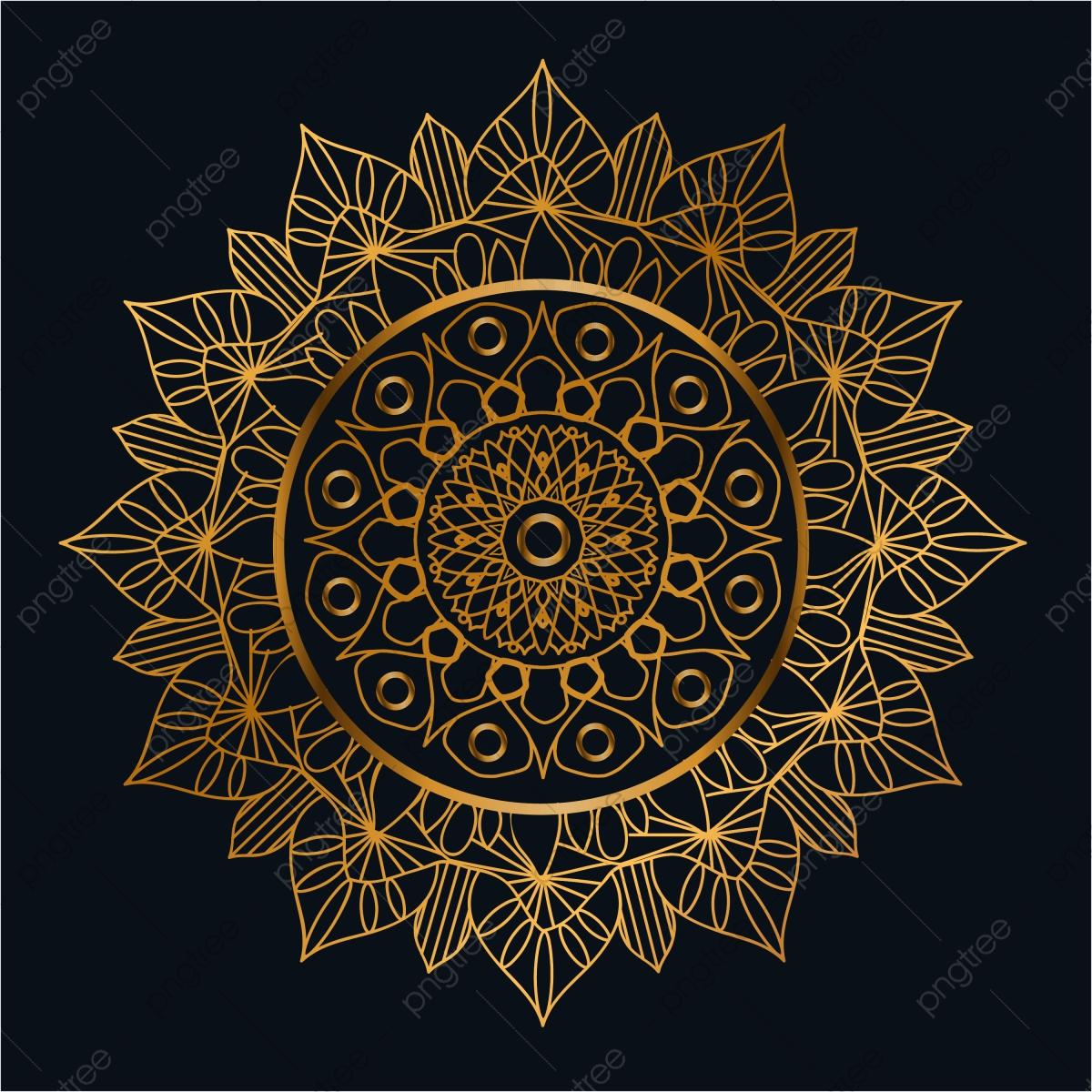 1200x1200 Golden Stylish Mandala Floral Background, Islamic, Graphic, Decoration Background Image for Free Download